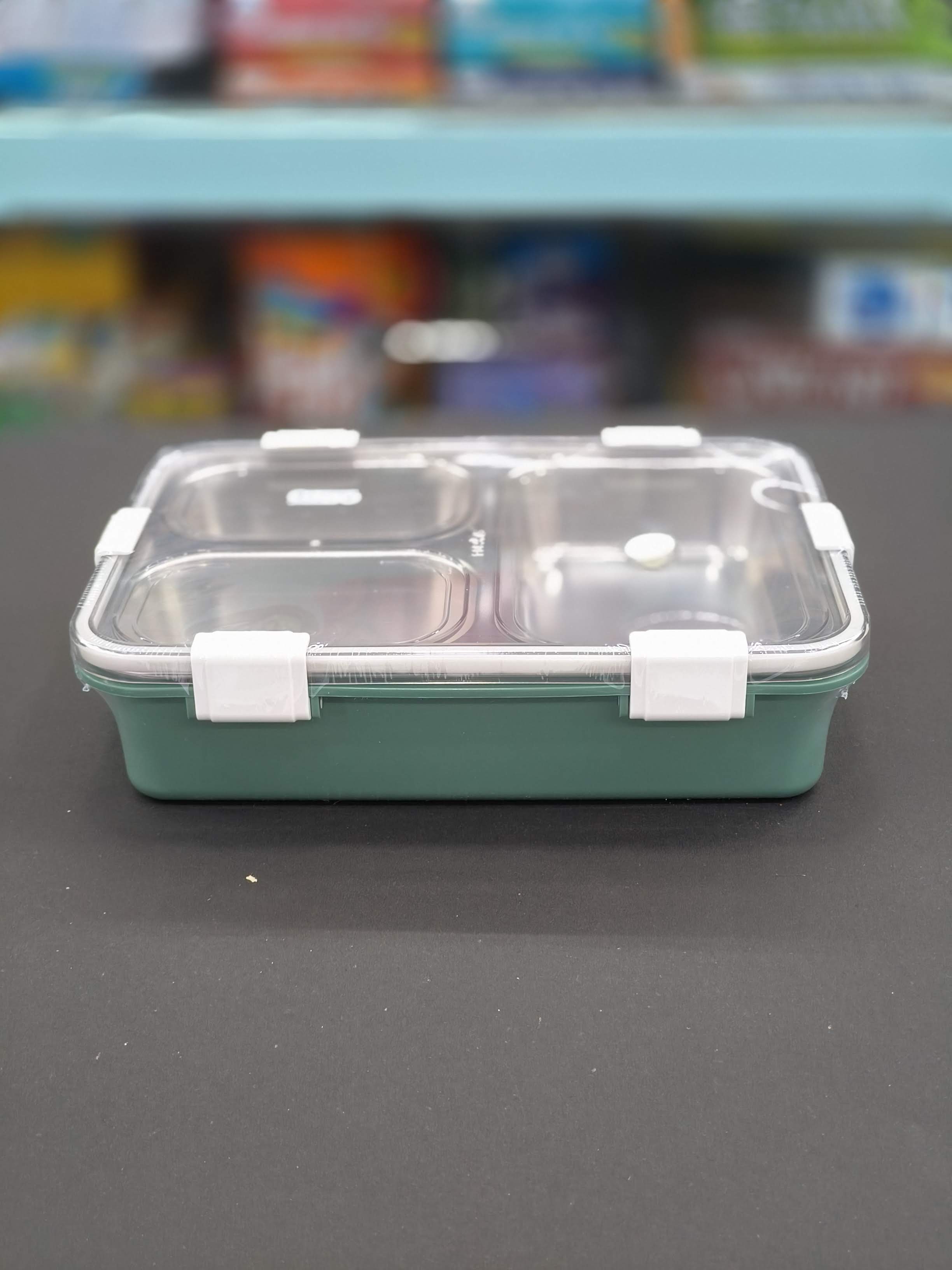 Gibo 3 Compartment Stainless Steel Lunch Box | Lunch Box For School Kids And Adults | Tiffin Box  900ML | Assorted Colours - KtoY