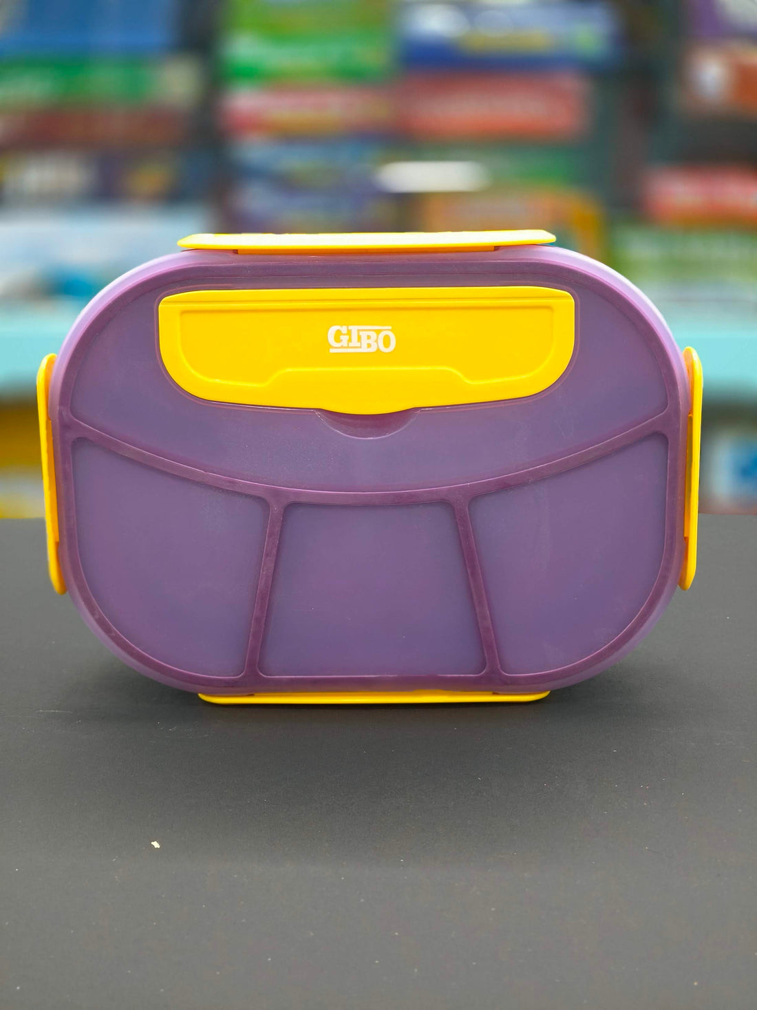 Gibo Large 4 Compartment Lunch Box in Plastic | Tiffin Box | Assorted Colour - KtoY