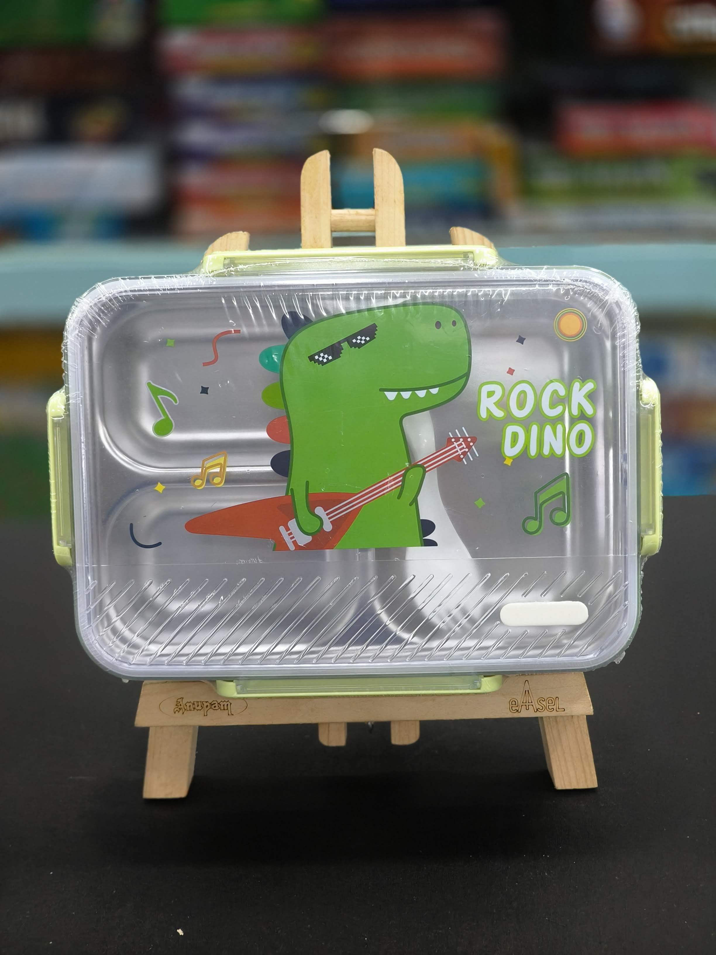 Lunch Box 3 Compartment Leak-Proof Stainless Steel for School | Tiffin Box | Lunch Box for School & Office with a Fork cum Spoon | Assorted colour & design - KtoY