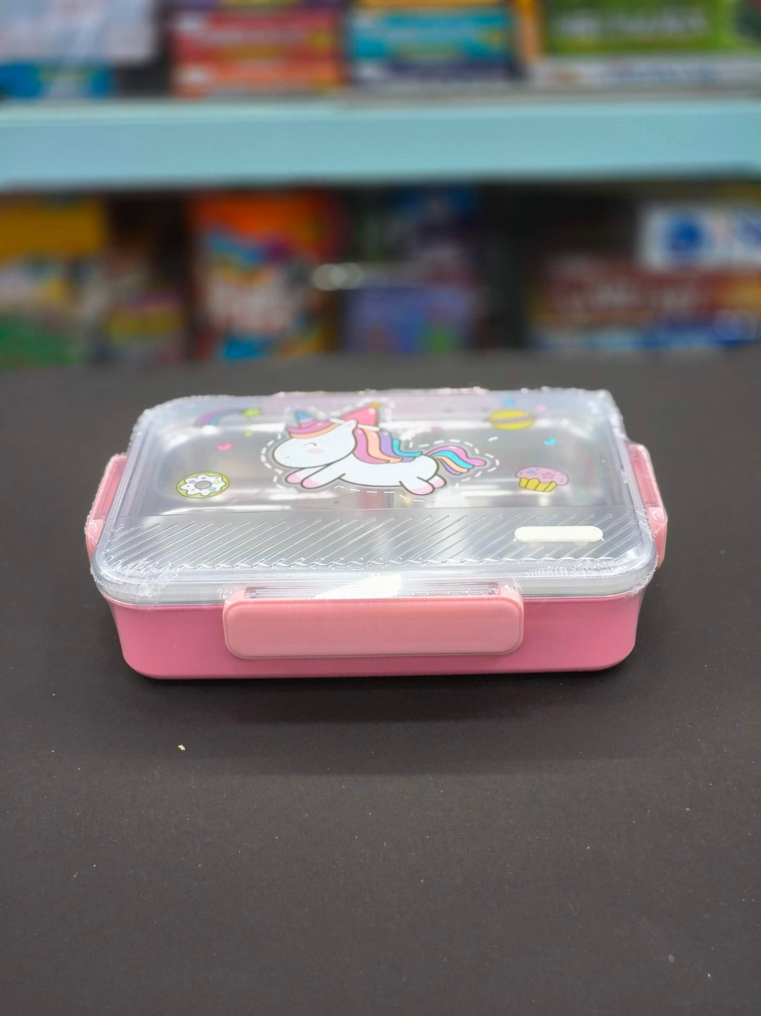 Lunch Box 3 Compartment Leak-Proof Stainless Steel for School | Tiffin Box | Lunch Box for School & Office with a Fork cum Spoon | Assorted colour & design - KtoY