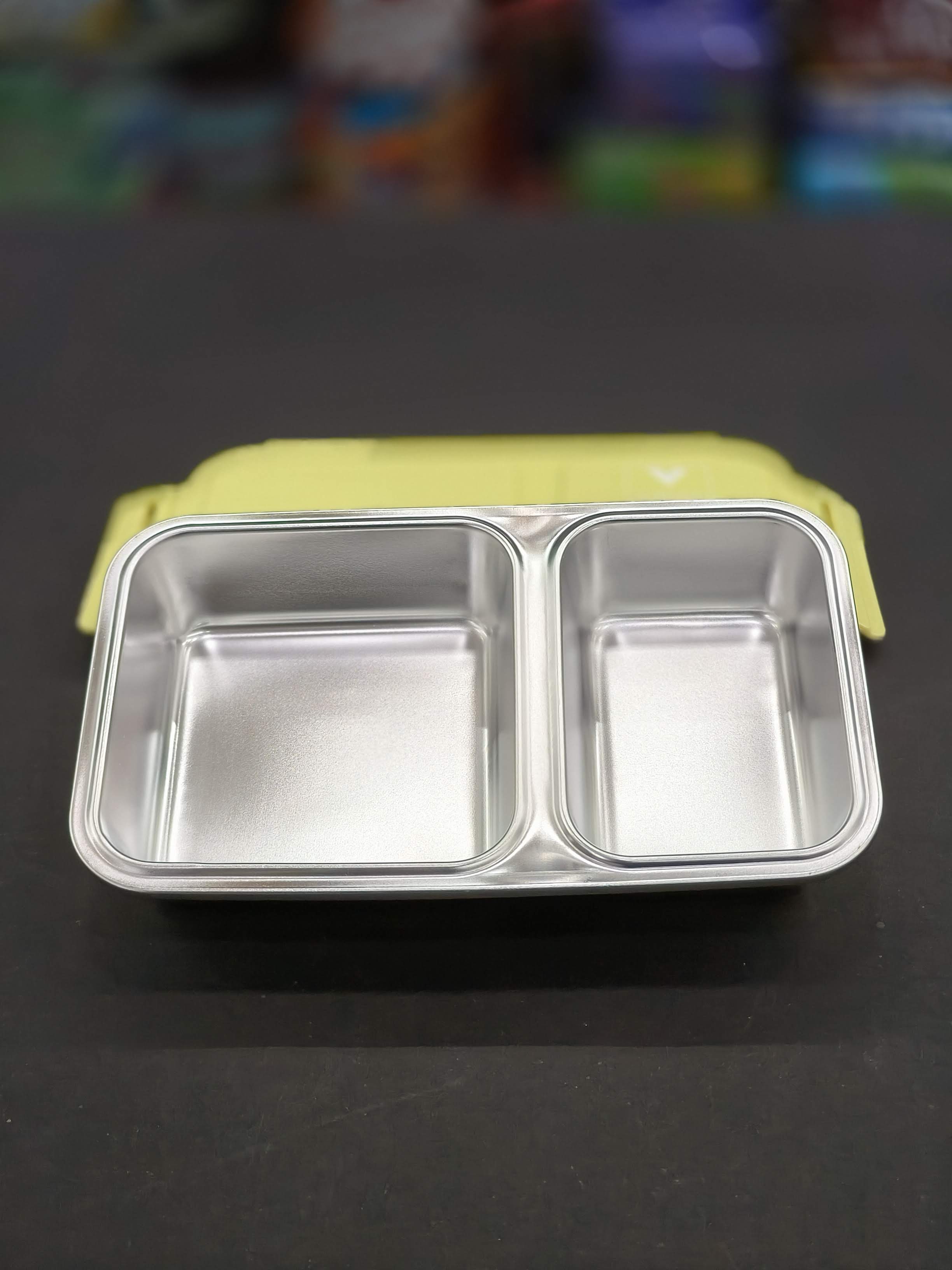 Virtue Homeware Jack & Jill 2 Partition Stainless Steel Lunch Box – 500 ml | Tiffin Box | Assorted Colours - KtoY