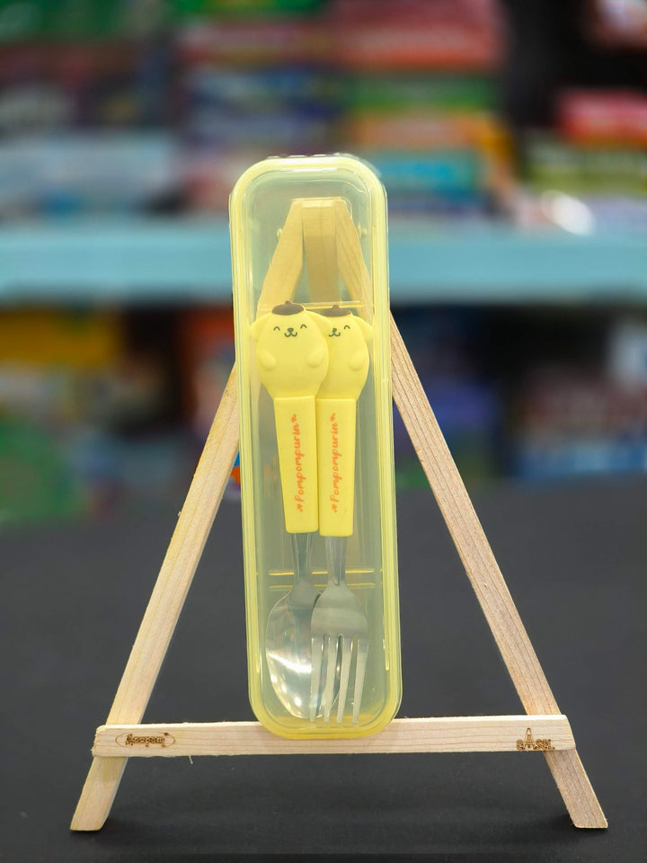 Spoon & Fork Combo Set of 2Pcs | Cute Spoon and Fork with Storage Case | Kids Utensils for Lunch Box | Easy to Clean|  Assorted Designs