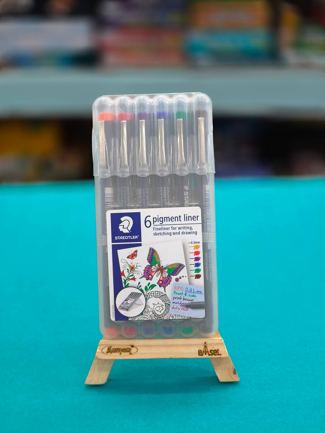 Staedtler Coloured 0.3mm Pigment Liner Pens Set - Pack of 6 - KtoY