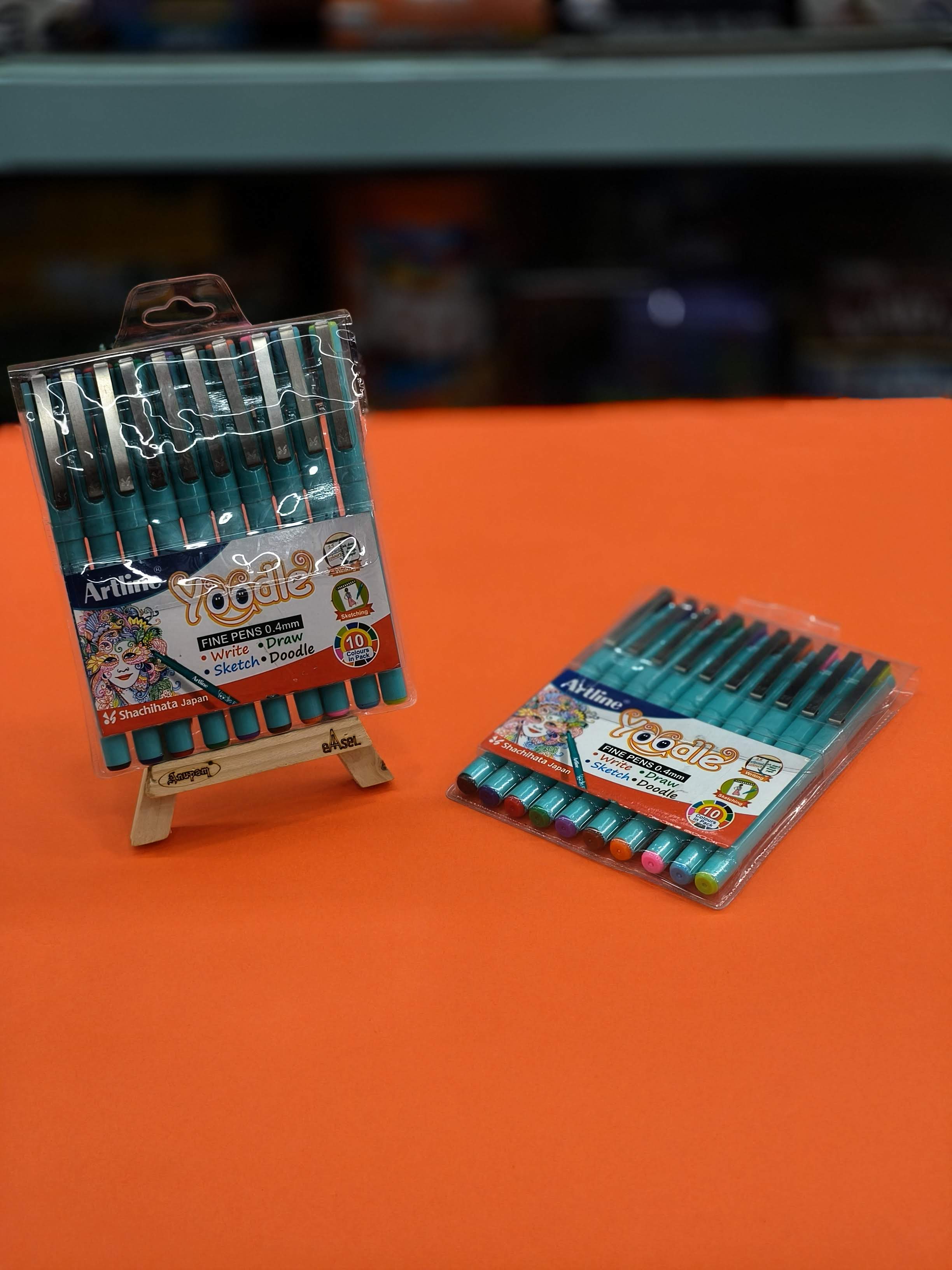 Artline Yoodle Fine Pens 0.4mm Set of 10 Shades | Artline Yoodle Fine Line Pens Pack of 10 Fine Pens | Write, Sketch, Draw & Doodle - KtoY