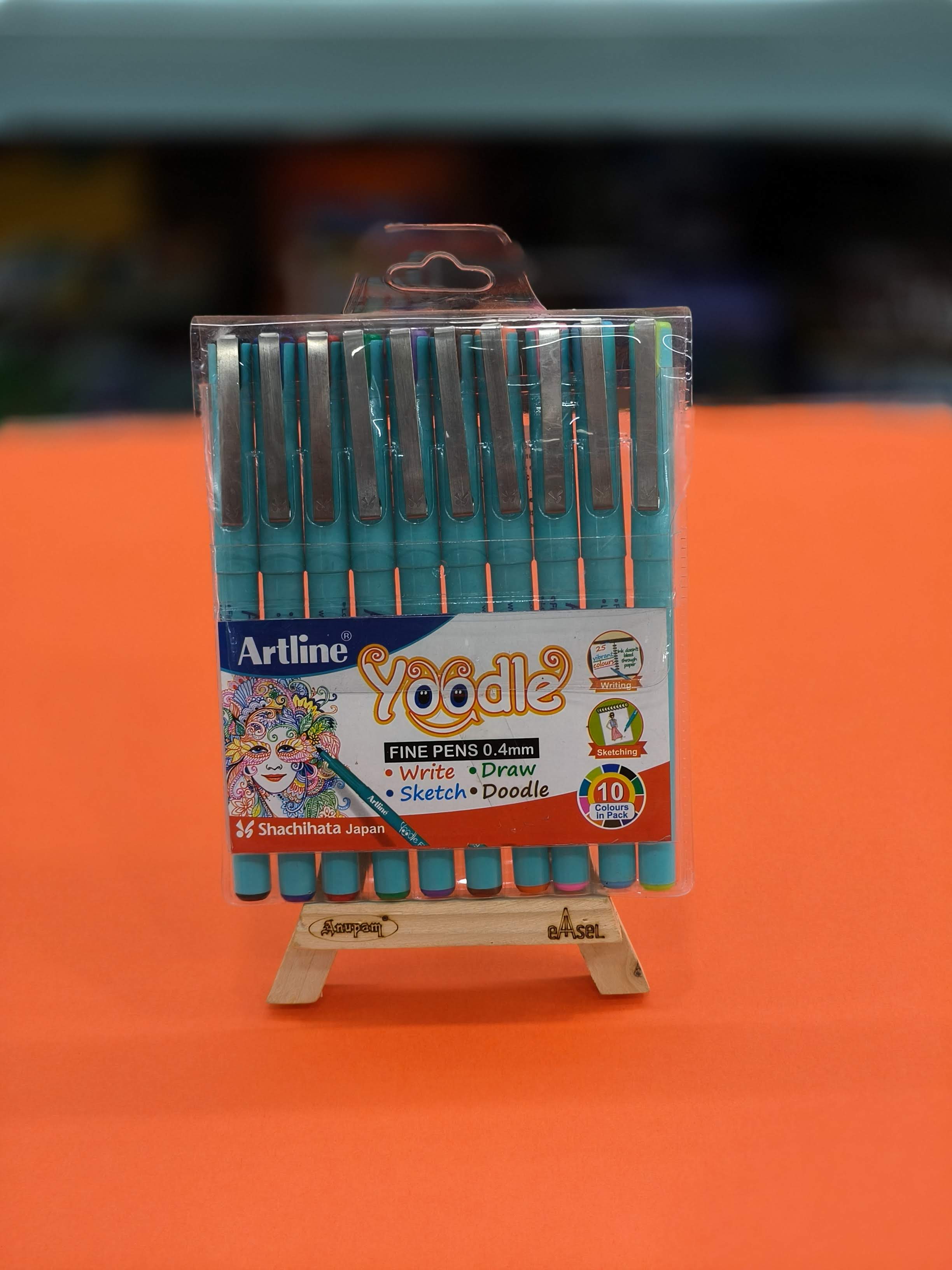 Artline Yoodle Fine Pens 0.4mm Set of 10 Shades | Artline Yoodle Fine Line Pens Pack of 10 Fine Pens | Write, Sketch, Draw & Doodle - KtoY