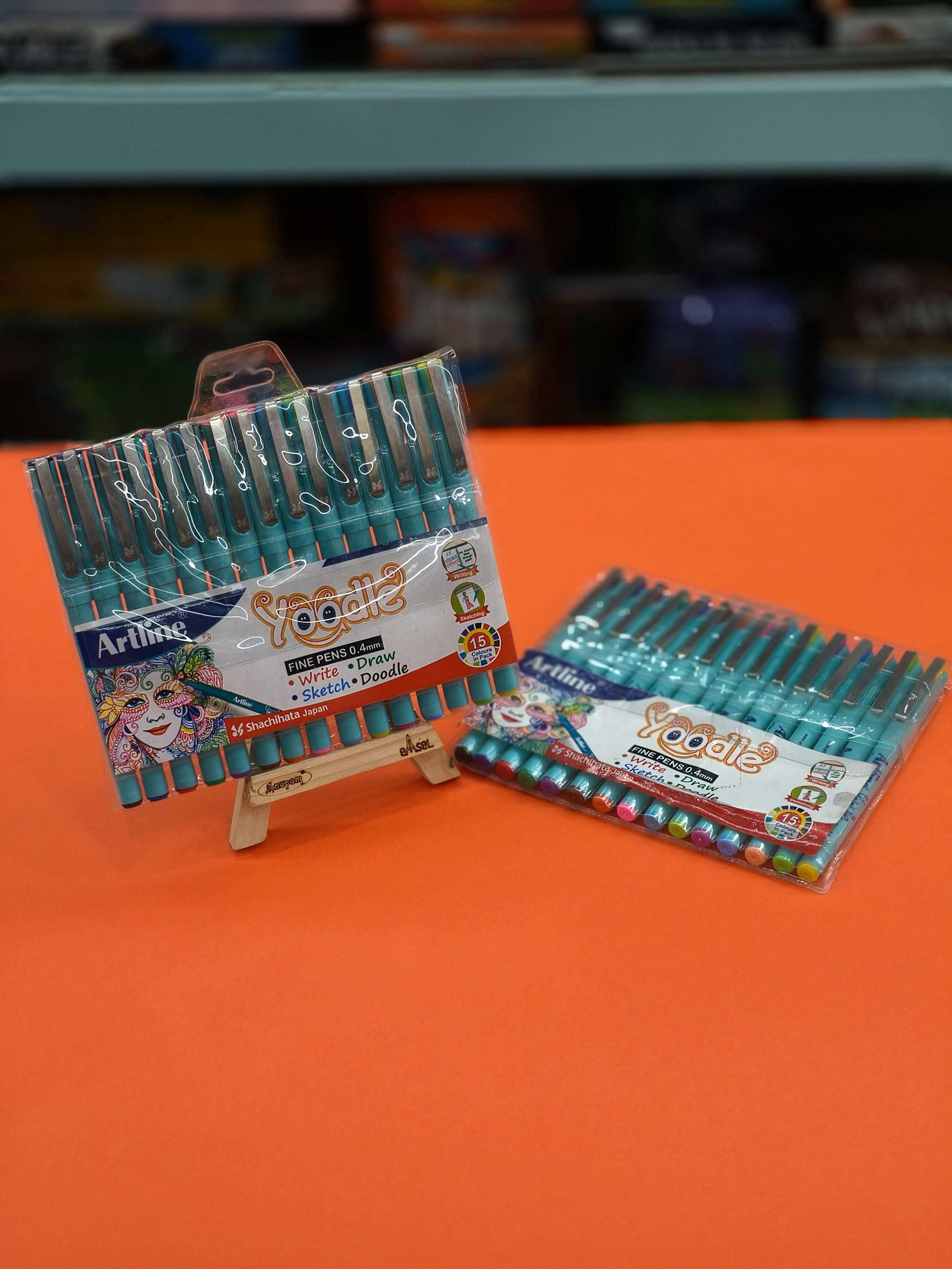 Artline Yoodle Fine Pens 0.4mm Set of 15 Shades | Artline Yoodle Fine Line Pens Pack of 15 Fine Pens | Write, Sketch, Draw & Doodle - KtoY