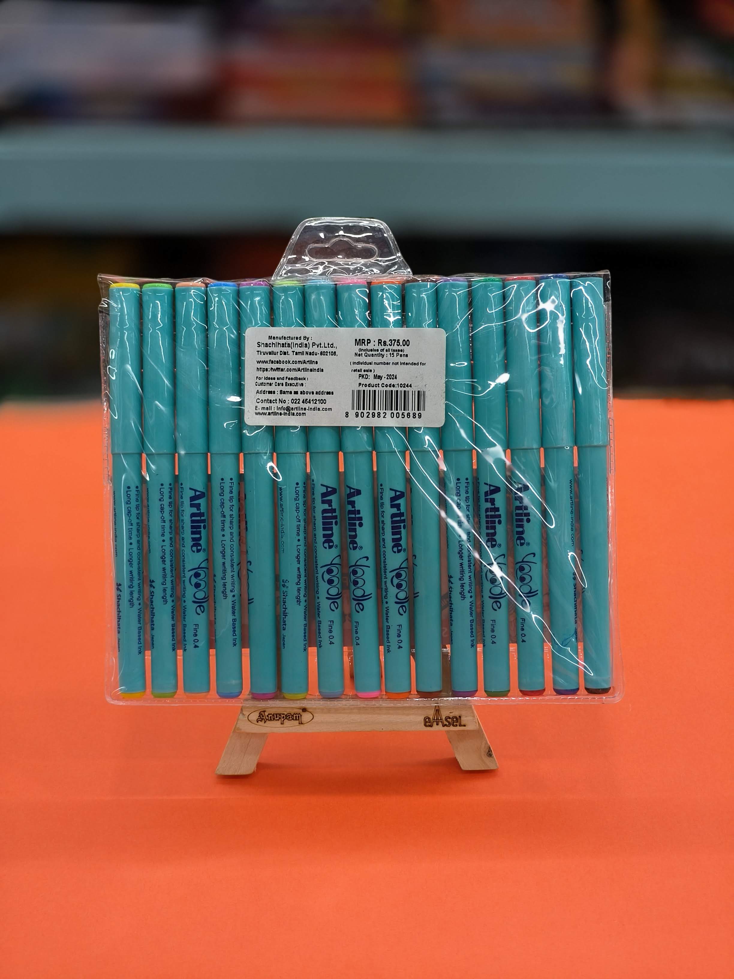 Artline Yoodle Fine Pens 0.4mm Set of 15 Shades | Artline Yoodle Fine Line Pens Pack of 15 Fine Pens | Write, Sketch, Draw & Doodle - KtoY