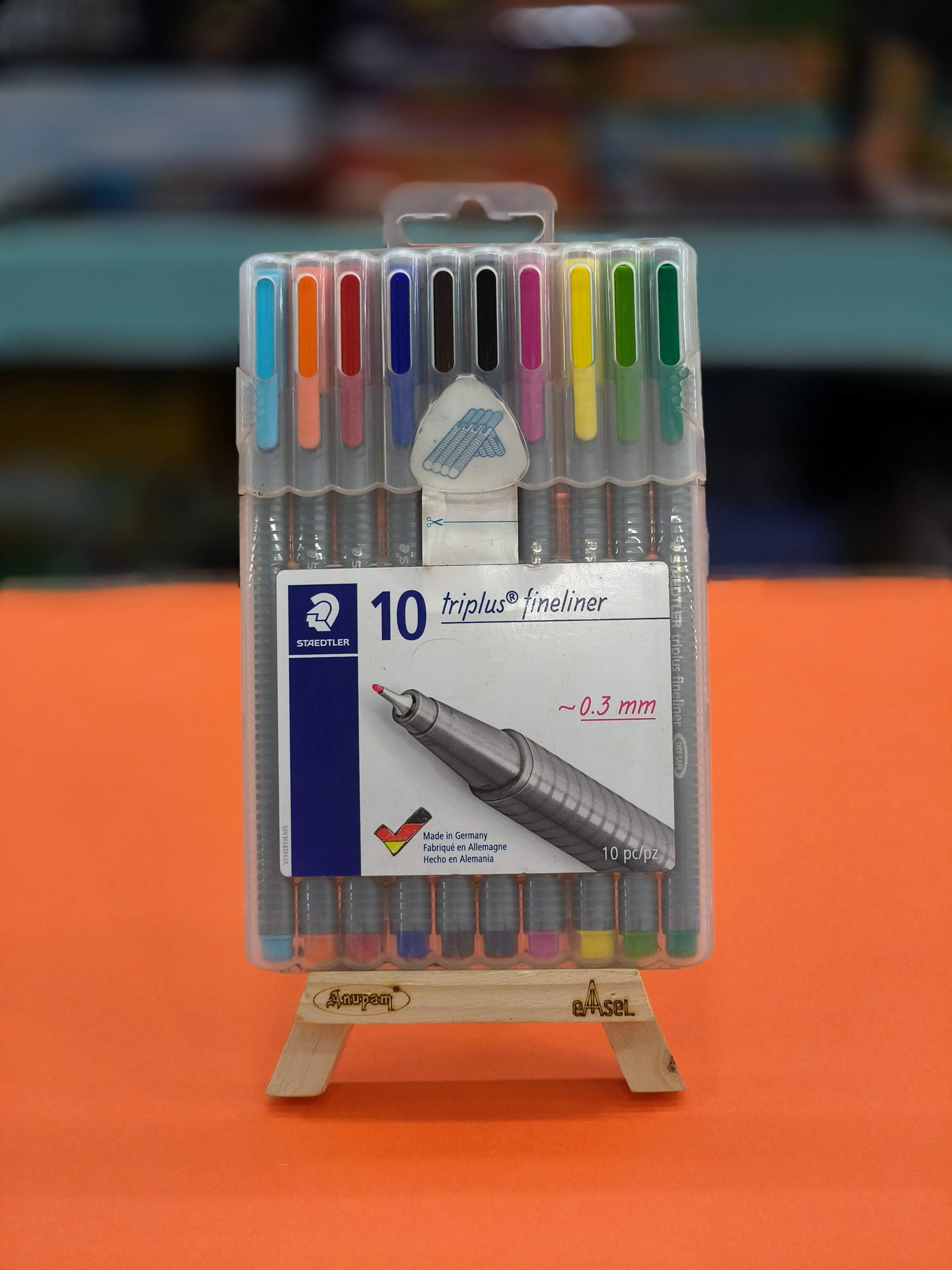 Staedtler Triplus Fineliner Tip 0.3 mm Multicolour Pen - Pack of 10 (Multicolor) - KtoY