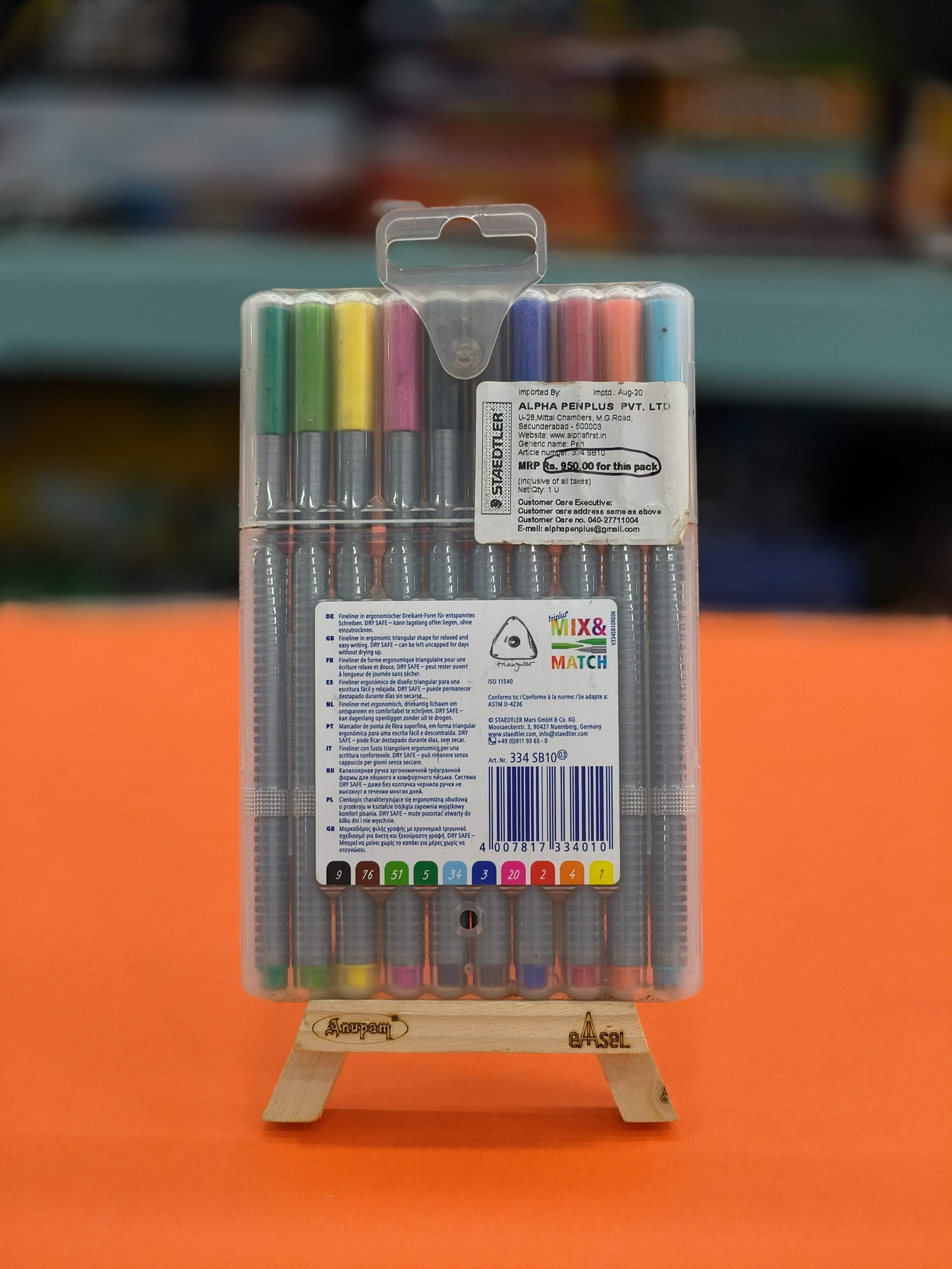 Staedtler Triplus Fineliner Tip 0.3 mm Multicolour Pen - Pack of 10 (Multicolor) - KtoY