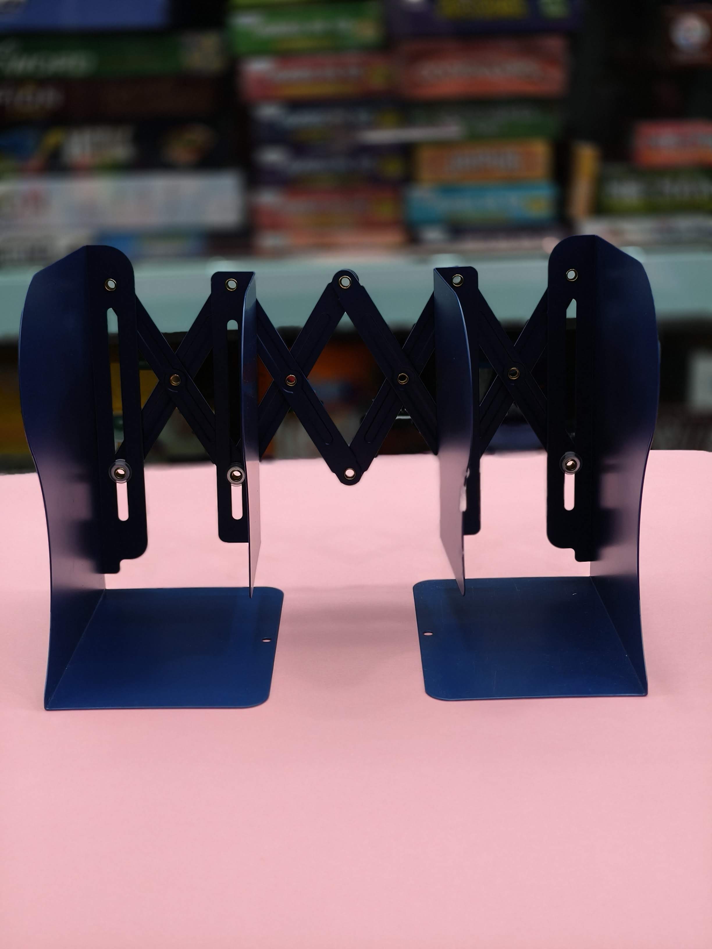 Metal Book Rack | Metal Book Shelf | Adjustable Book Stand | Metal Semi-Open Book Shelf | Assorted Colour & Designs - KtoY