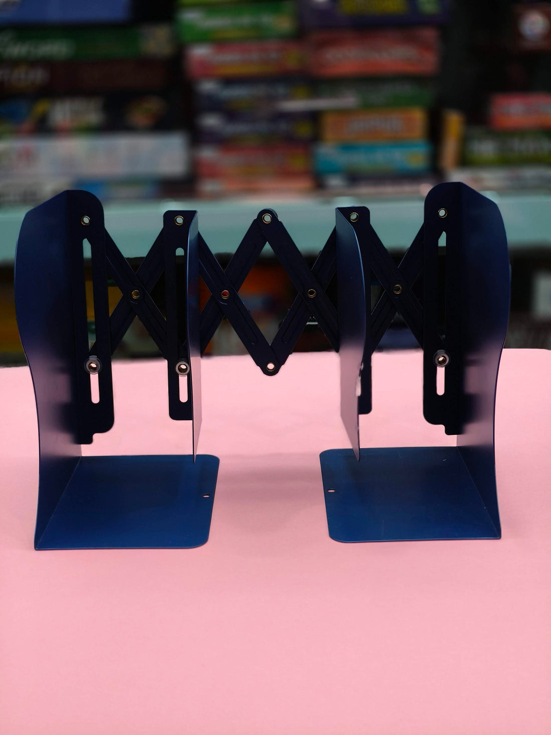 Metal Book Rack | Metal Book Shelf | Adjustable Book Stand | Metal Semi-Open Book Shelf | Assorted Colour & Designs - KtoY