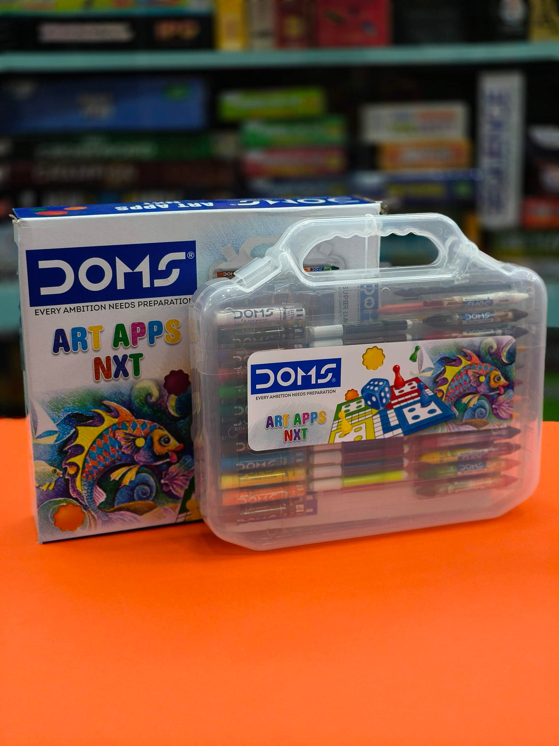 Doms Art Apps Nxt Kit With Plastic Carry Case | Perfect Value Pack | Kit For School Essentials | Gifting Range For Kids | Combination of 9 Stationery Items - KtoY