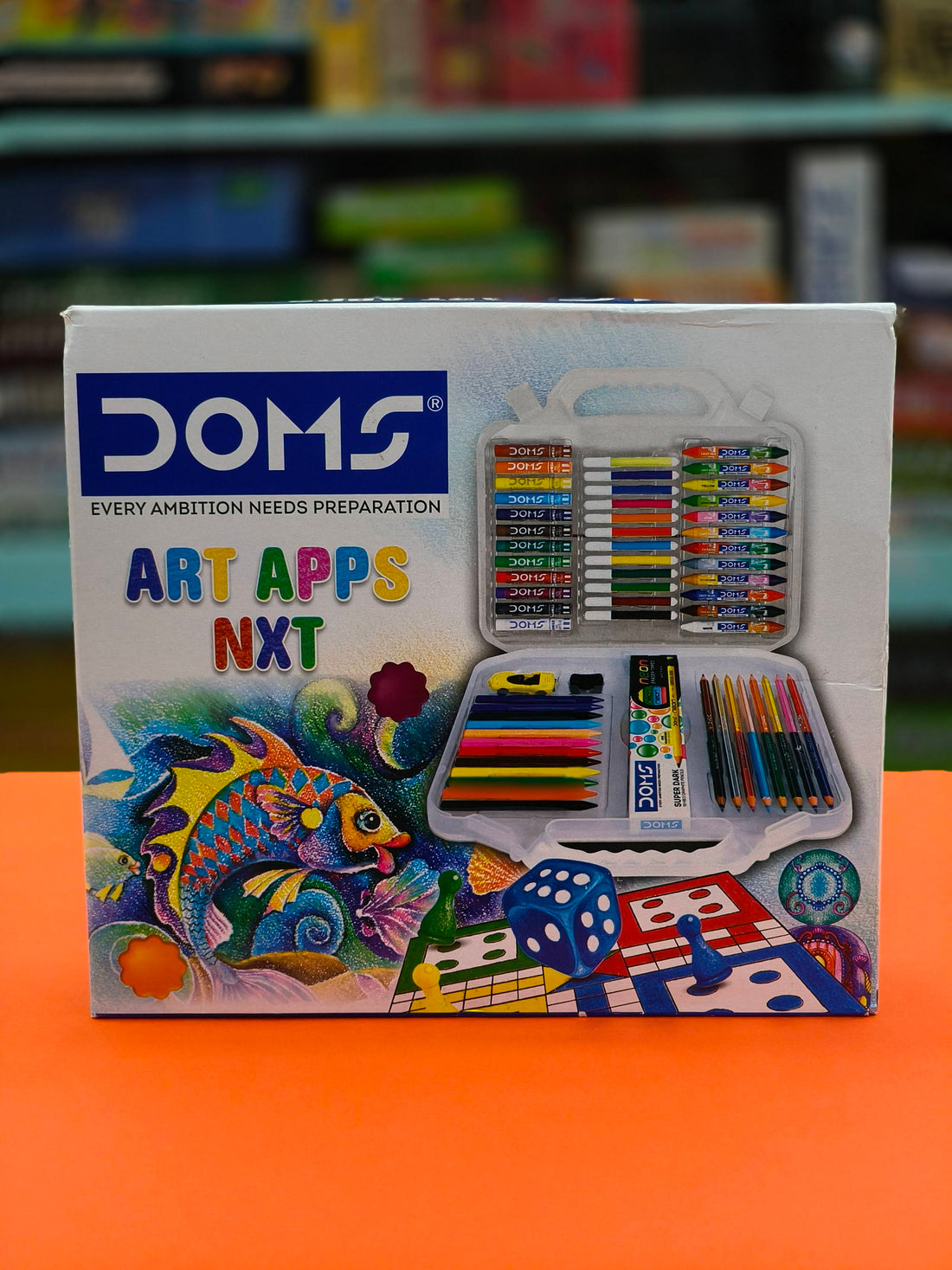 Doms Art Apps Nxt Kit With Plastic Carry Case | Perfect Value Pack | Kit For School Essentials | Gifting Range For Kids | Combination of 9 Stationery Items - KtoY