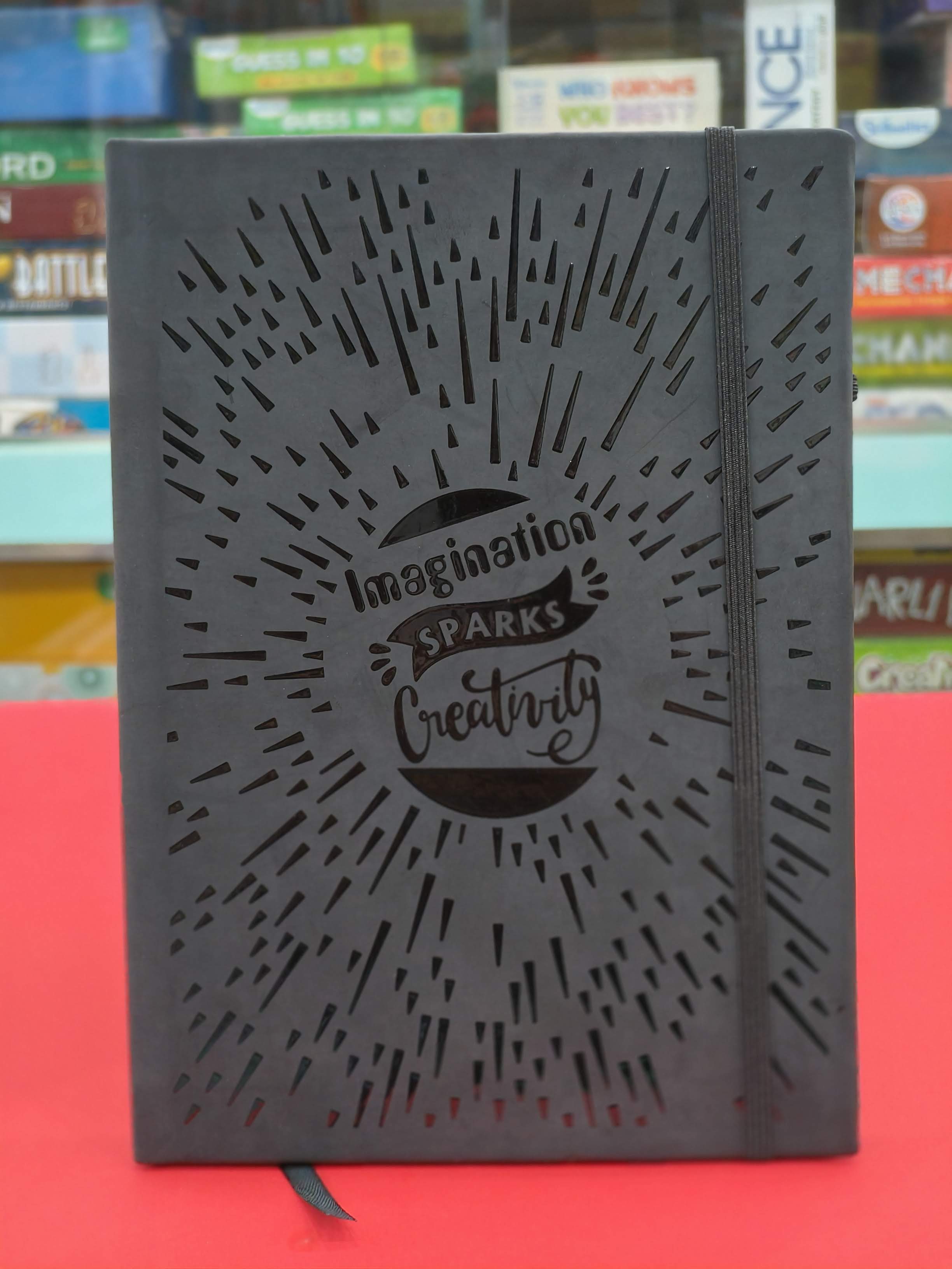 Navneet Youva | Black Pearl Case Bound Note Books for Executives | CBNB with Pen Holder and an Elastic Band| A4 size - 14.8 x 21 cm | Single Line | 240 Pages | Pack of 1 - KtoY