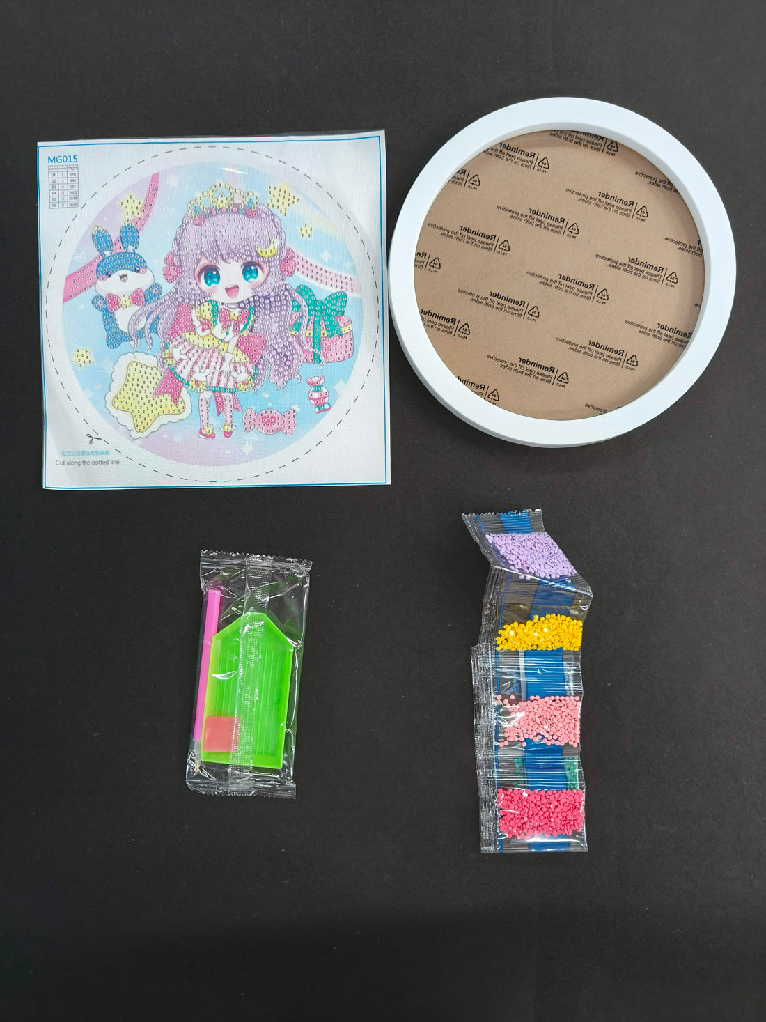 DIY Diamond Art Painting Kit for Kids with Frame | Cute Cartoon Diamond Painting Art Kit for Kids | Painting by Number Kits | DIY Diamond Painting | Therapeutic Art Activity - KtoY