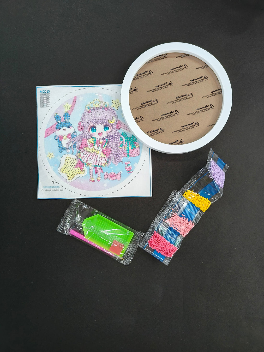 DIY Diamond Art Painting Kit for Kids with Frame | Cute Cartoon Diamond Painting Art Kit for Kids | Painting by Number Kits | DIY Diamond Painting | Therapeutic Art Activity - KtoY