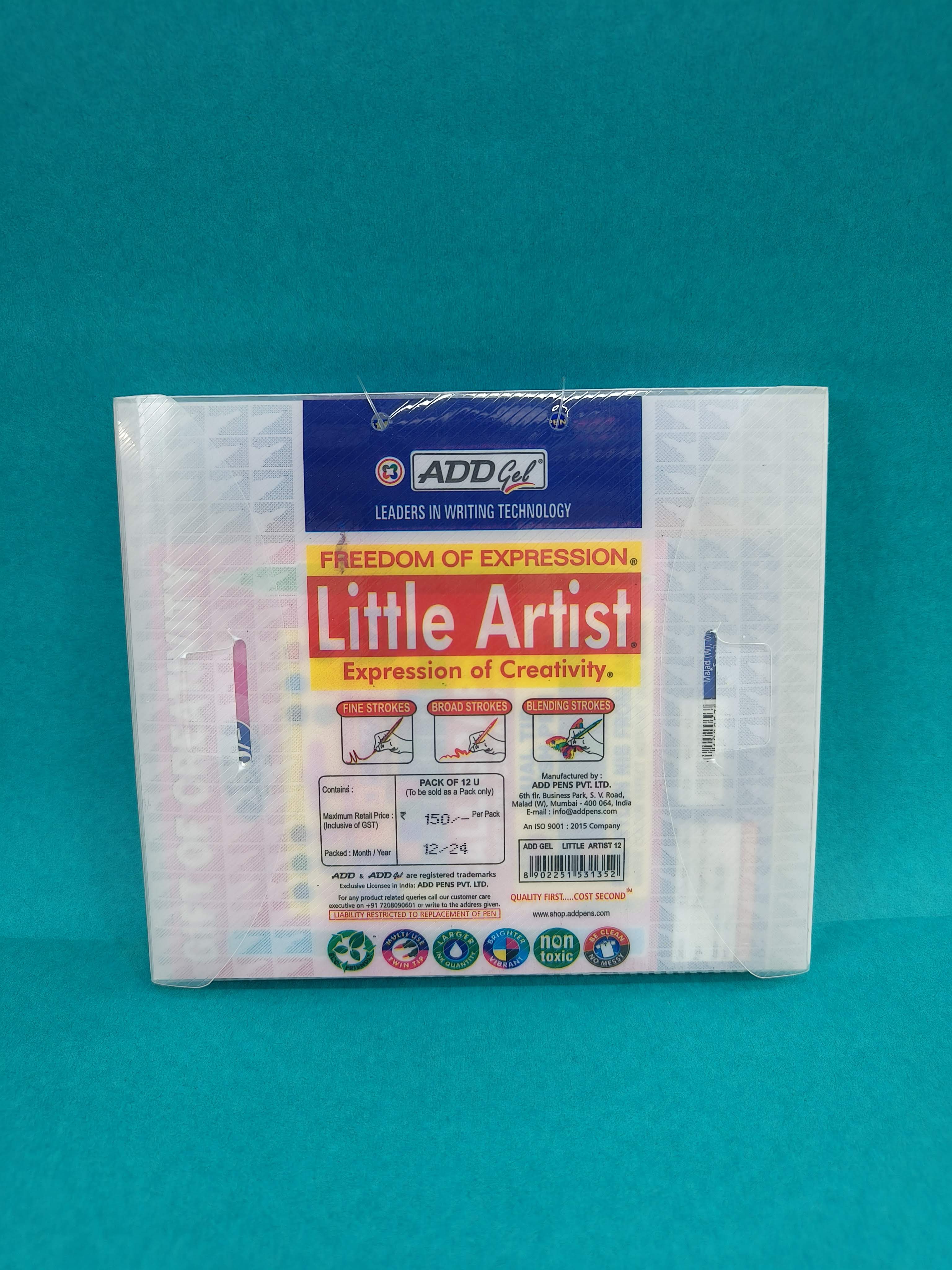 Add Gel Little Artist Colouring Pen - Twin Tip Colouring Pens | 12 Pen Set - KtoY