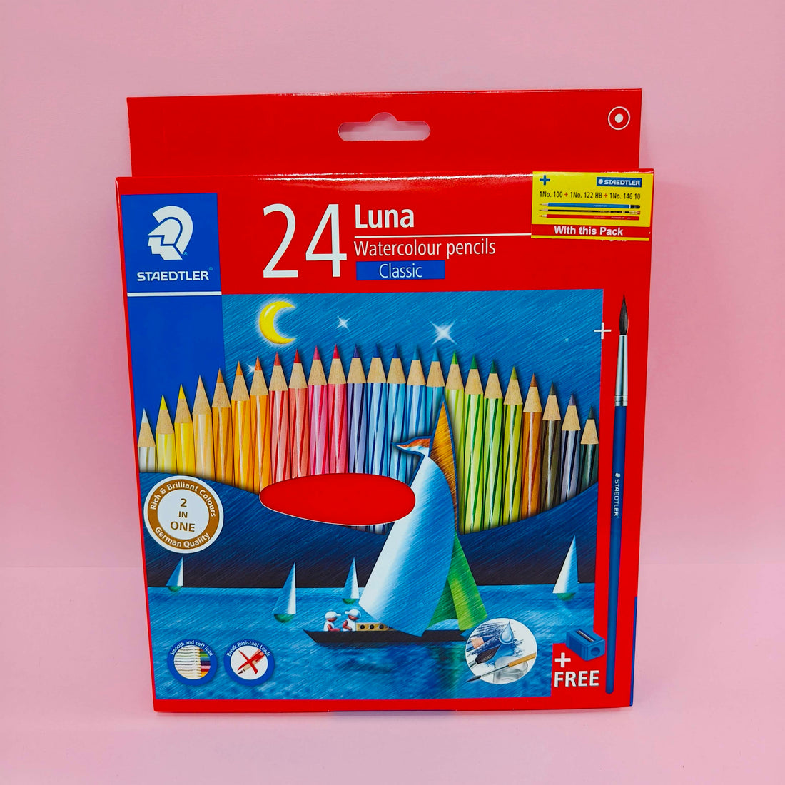 Staedtler Luna Classic 24 Color Water Color Pencil Set - KtoY