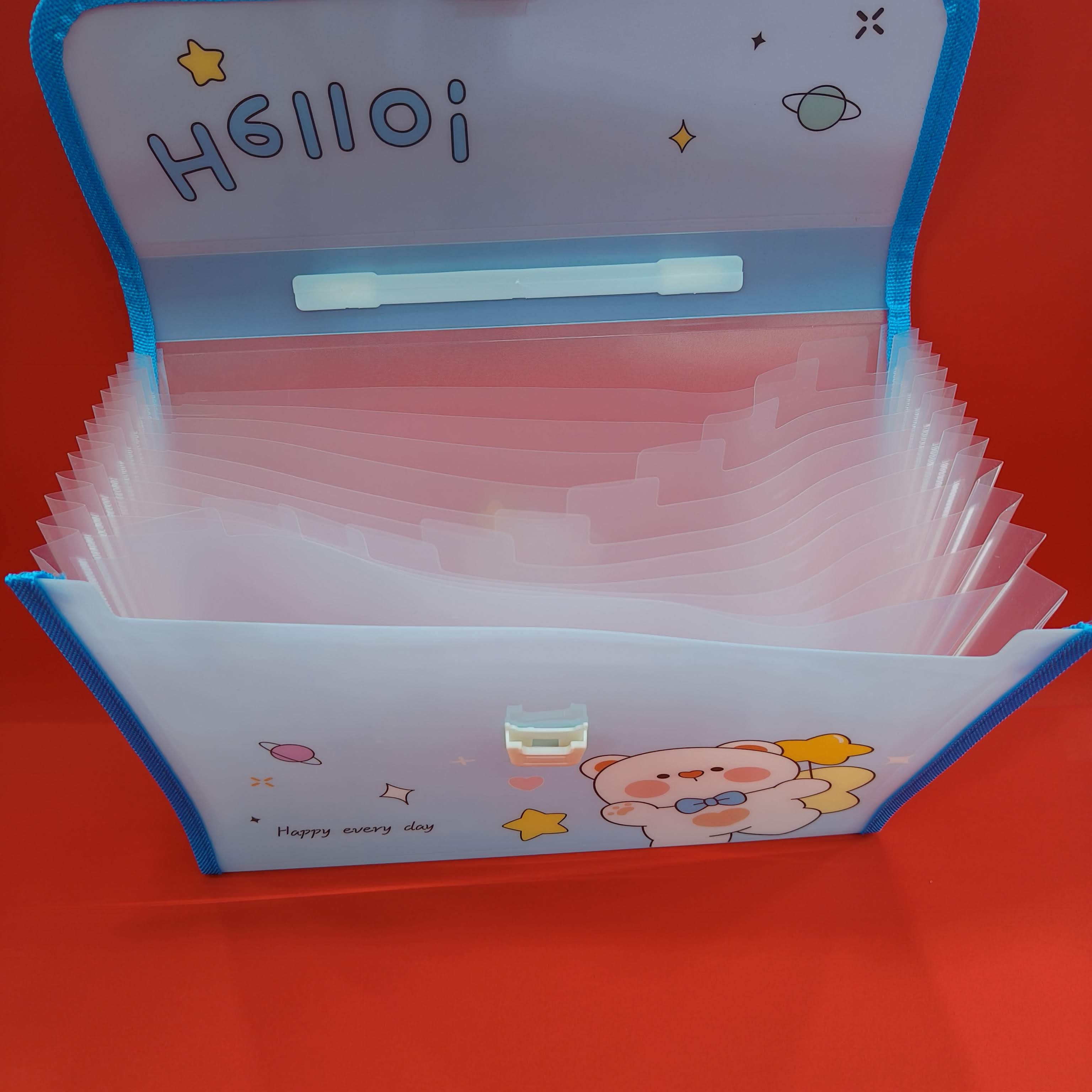 13 Slots File Folder for Kids | Paper Organizer | Documents Organizer | Document Bag | A4 Paper Folder | Brief Case Folder | Stylish File Folder - KtoY