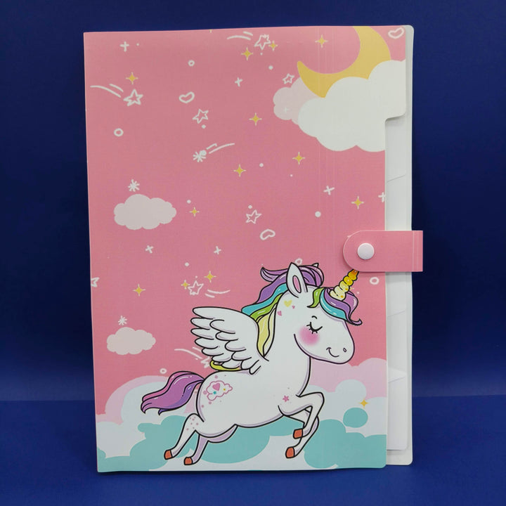 Plastic File Folder With Button Lock | Certificates Holder With 5 Pockets | Expandable Folders | Travel File Organizer Bag | Drawing Sheet Bags | Multicolor l Worksheet Folder