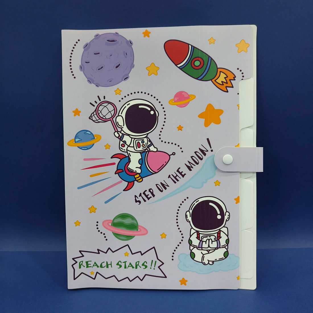 Plastic File Folder With Button Lock | Certificates Holder With 5 Pockets | Expandable Folders | Travel File Organizer Bag | Drawing Sheet Bags | Multicolor l Worksheet Folder - KtoY