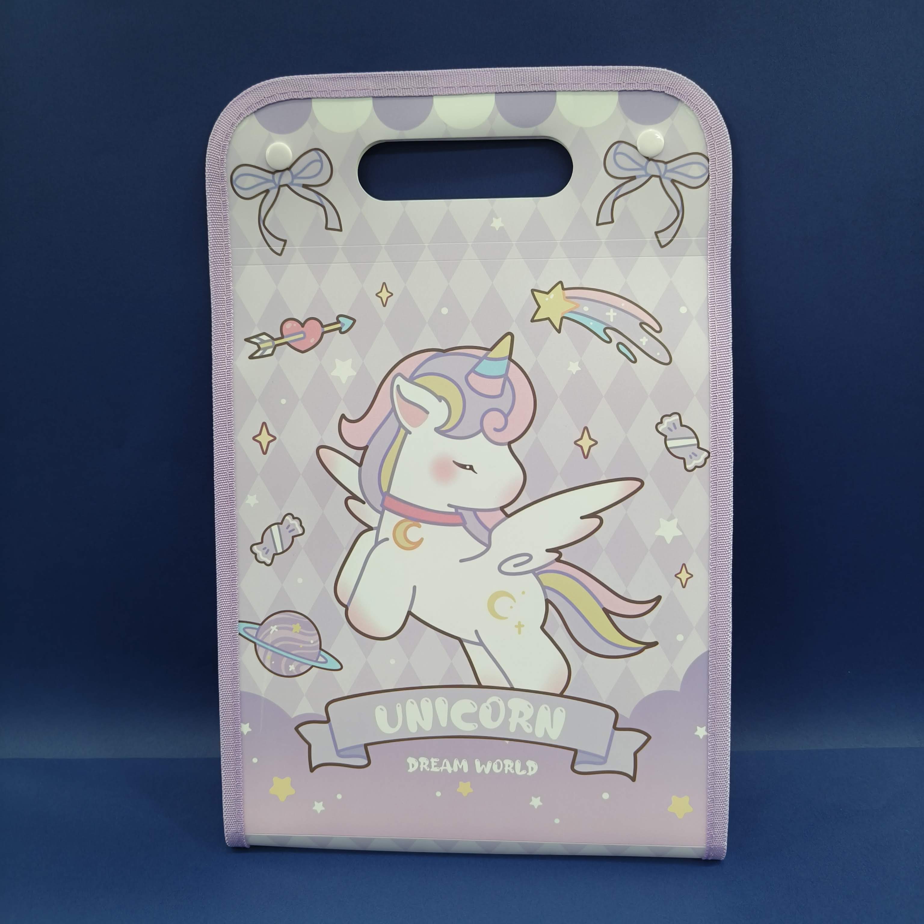 Expandable File Folder with Characters | 13 Pockets, Button Lock and Handle, A4 Size Expandable Folders for Documents | Worksheet Folder | - KtoY