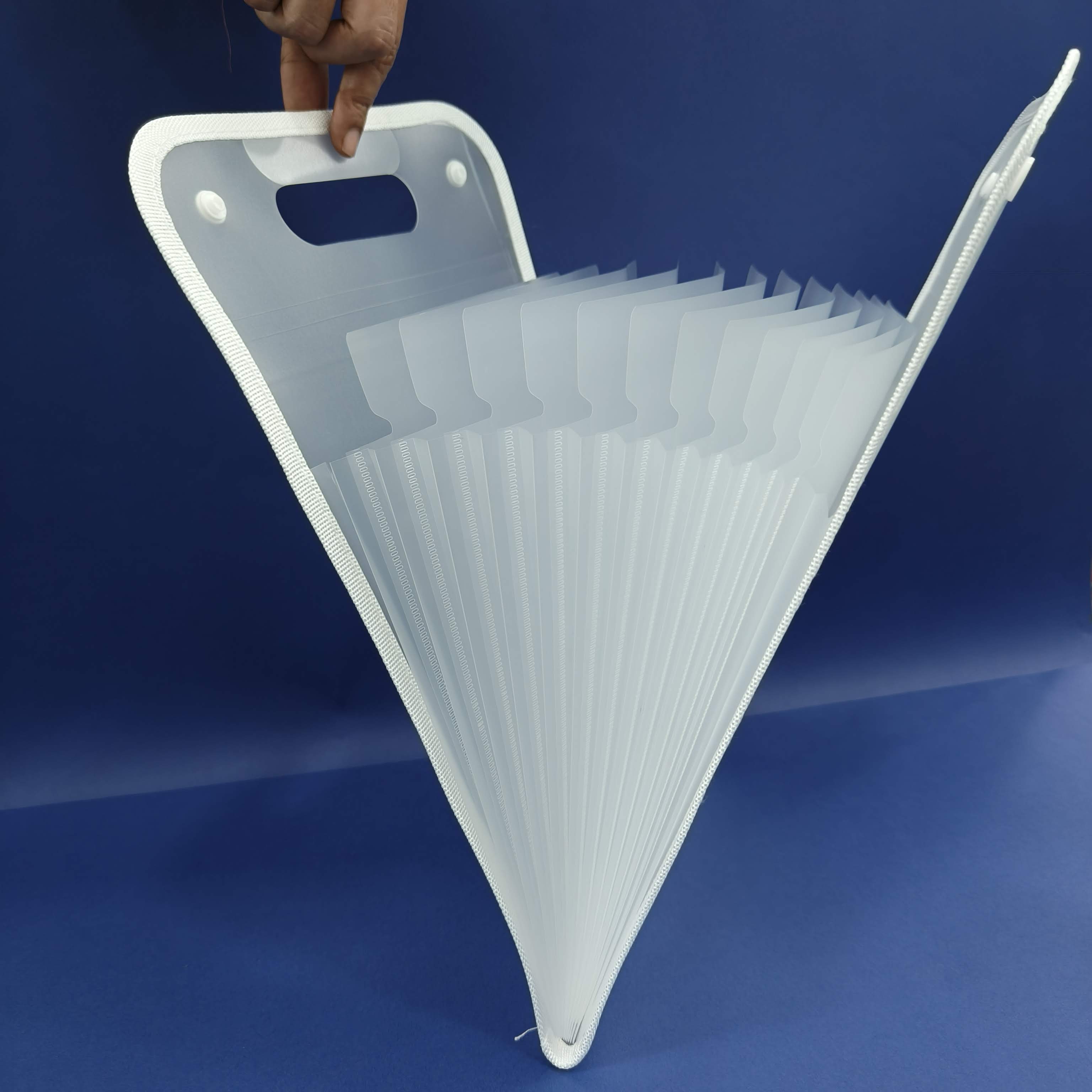 Expandable File Folder with 13 Pockets, Button Lock and Handle, A4 Size Expandable Folders for Documents | Worksheet Folder | - KtoY