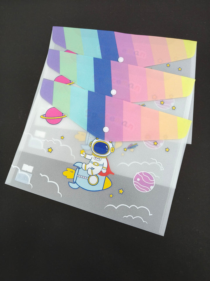 Documents File Storage Bag with Snap Button Closer | A4 File Folder Button Closer File | Document File Folder | Birtday Return Gift | Pack of 3 Folders