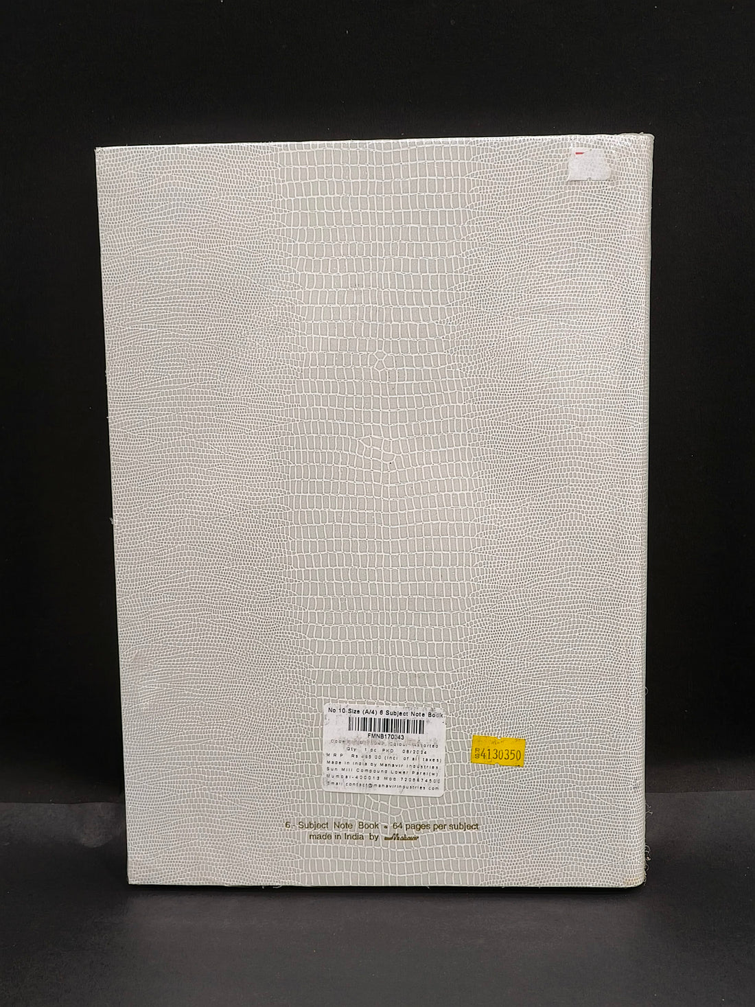 Mahavir | Case Bound/Hard Cover | 6 Subject Notebook For Students And Executives | No. 10 | A4 Size | Single Line | 384 Pages | Pack Of 1 | Assorted Colours - KtoY