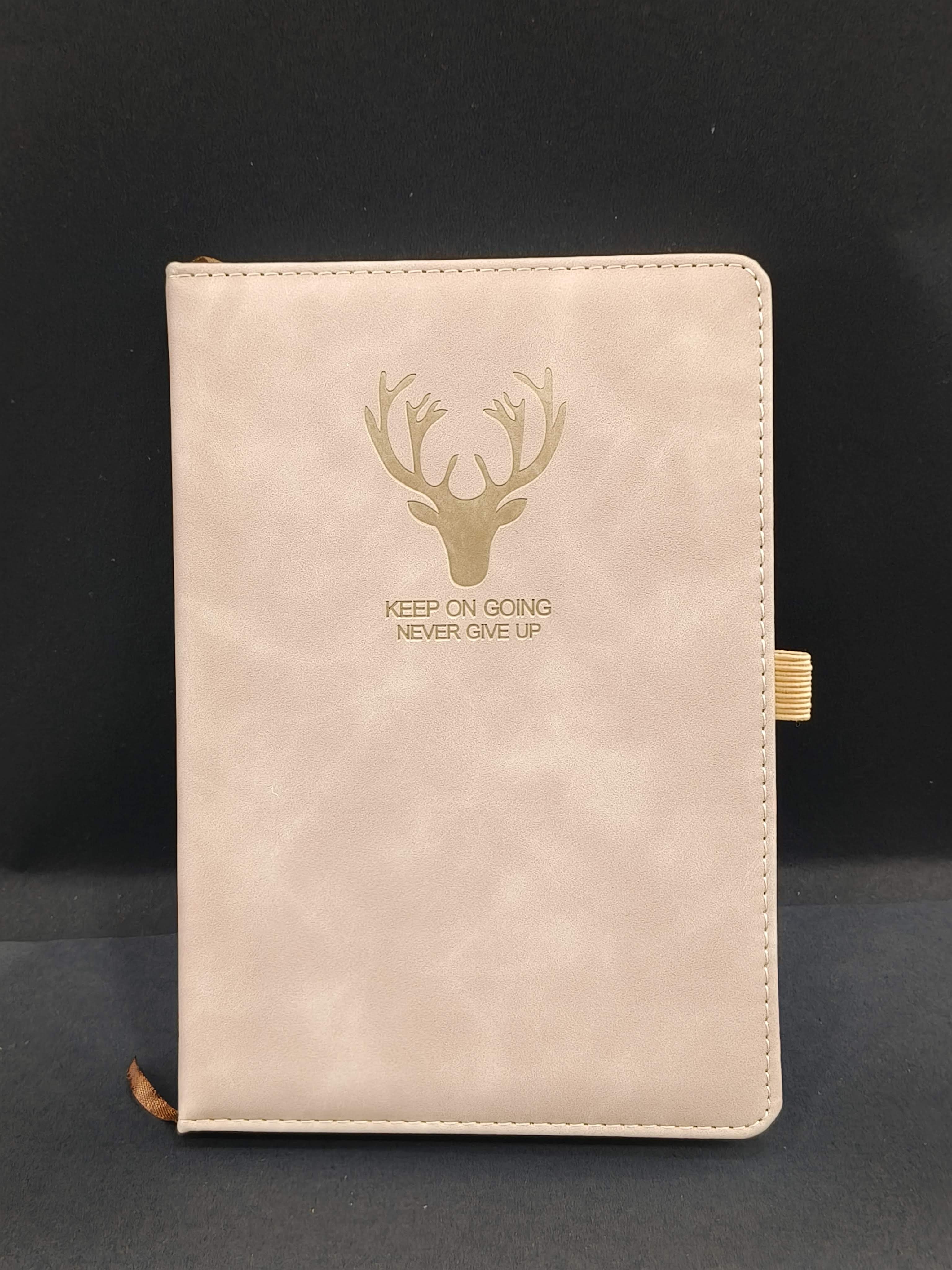 Beige Colour Deer Notebook Diary | A5 Ruled Pages | Organizer | Planner | Perfect for Office, Business, Professional Executive | Exclusively Designed for Corporate Gifting - KtoY