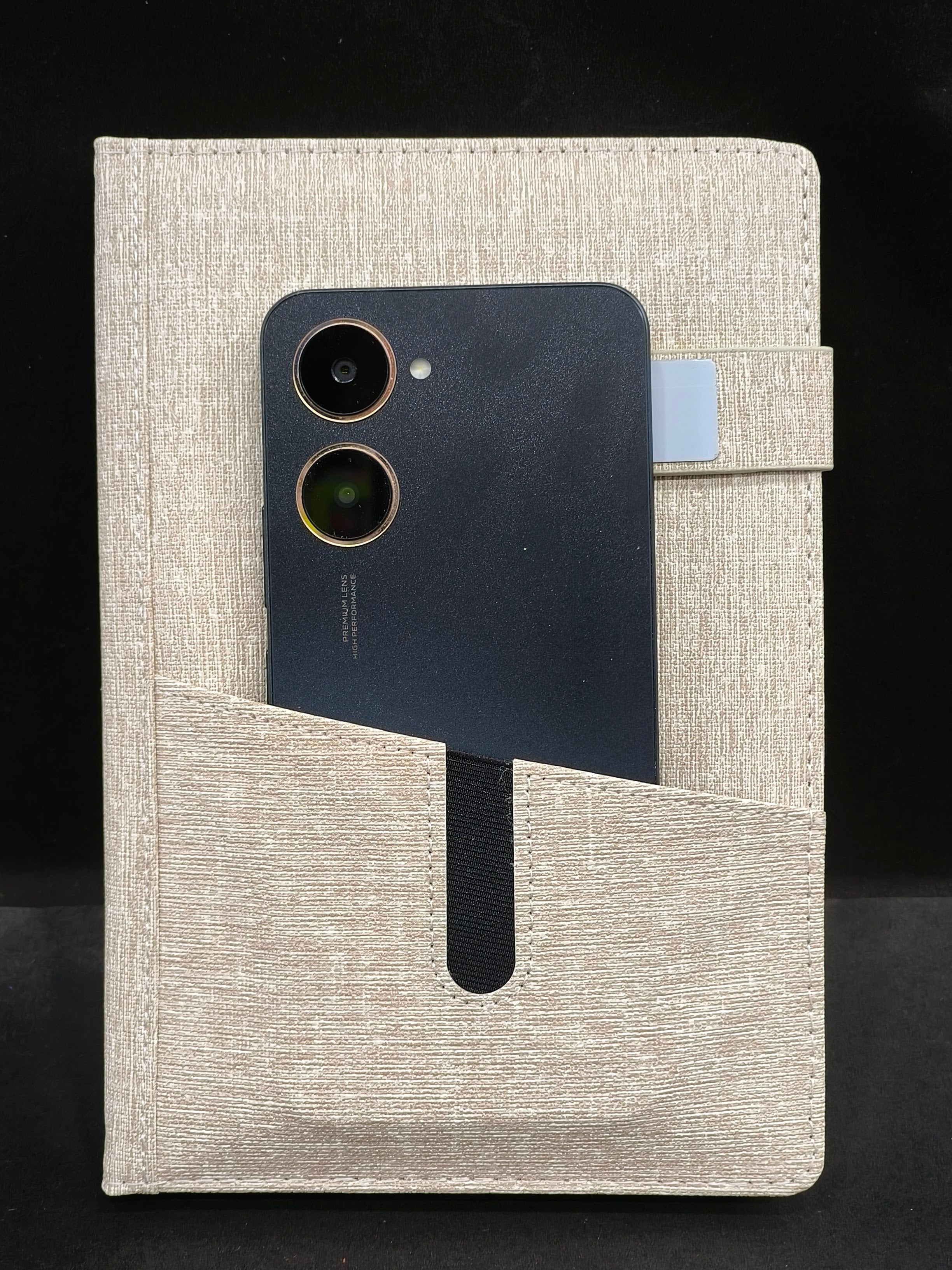 Stylish Fabric Diary with Magnetic Flap & Mobile Holder | Planner and Organiser | For Business, Office and Home | A5 Size - KtoY