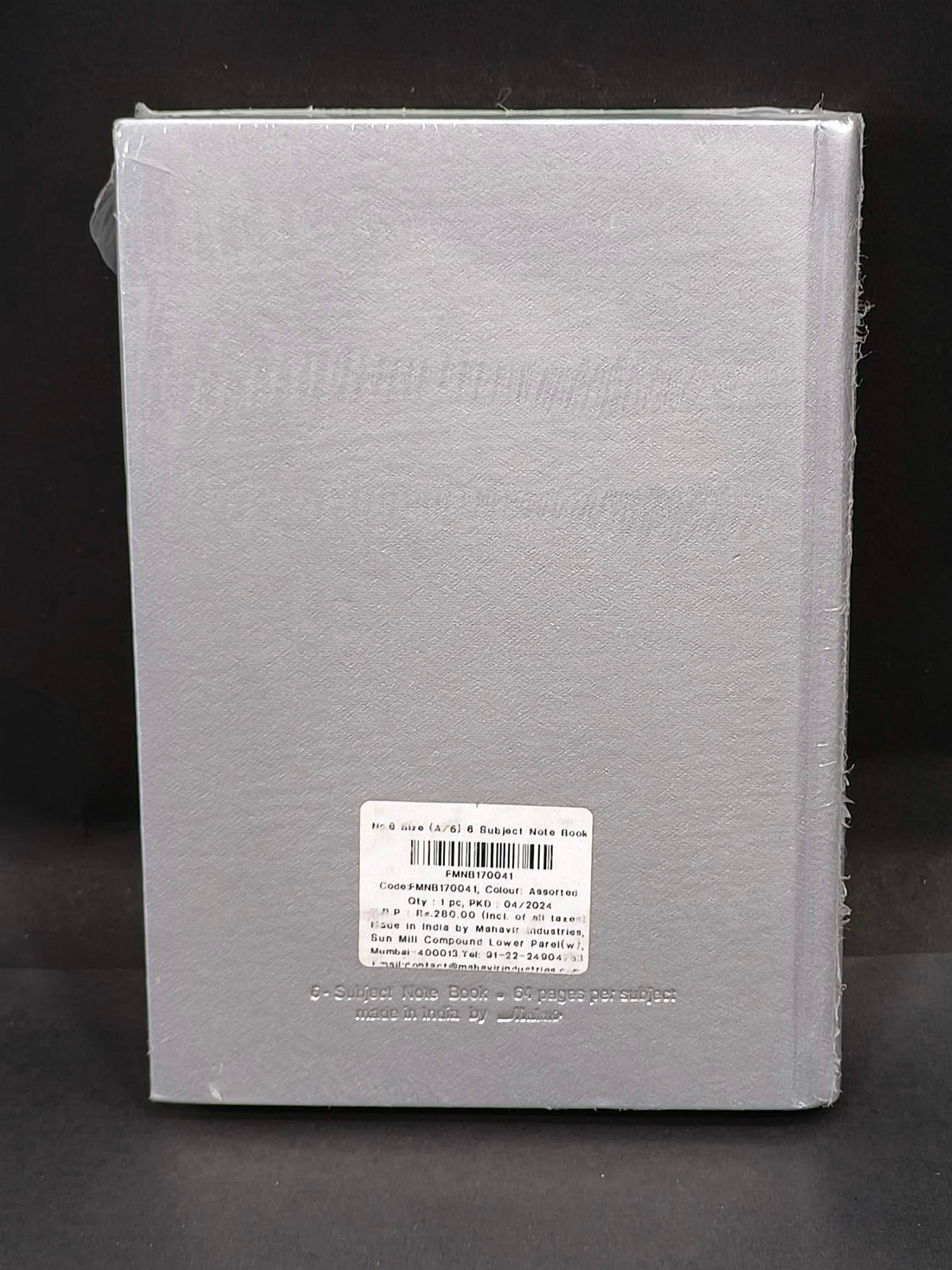 Mahavir | Case Bound/Hard Cover | 6 Subject Notebook For Students And Executives | A5 Size | Single Line | 384 Pages | Pack Of 1 | Assorted Colours - KtoY