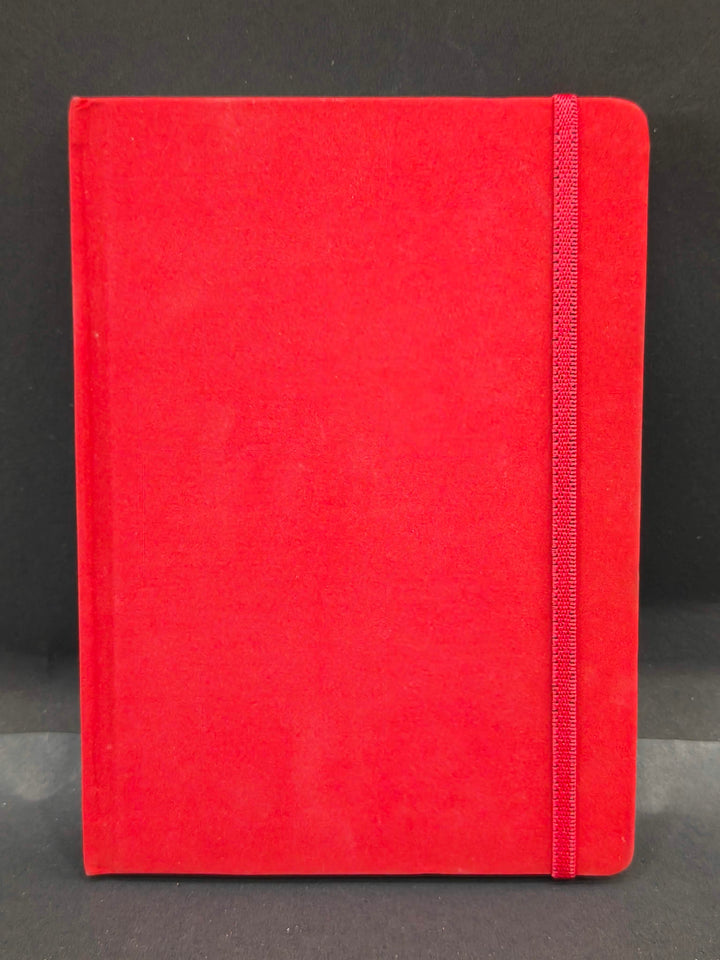 A5 Fabric Cover Diary with Elastic Band and Ribbon Book Mark | 21.5 x 14.8cm | Assorted Colours - KtoY