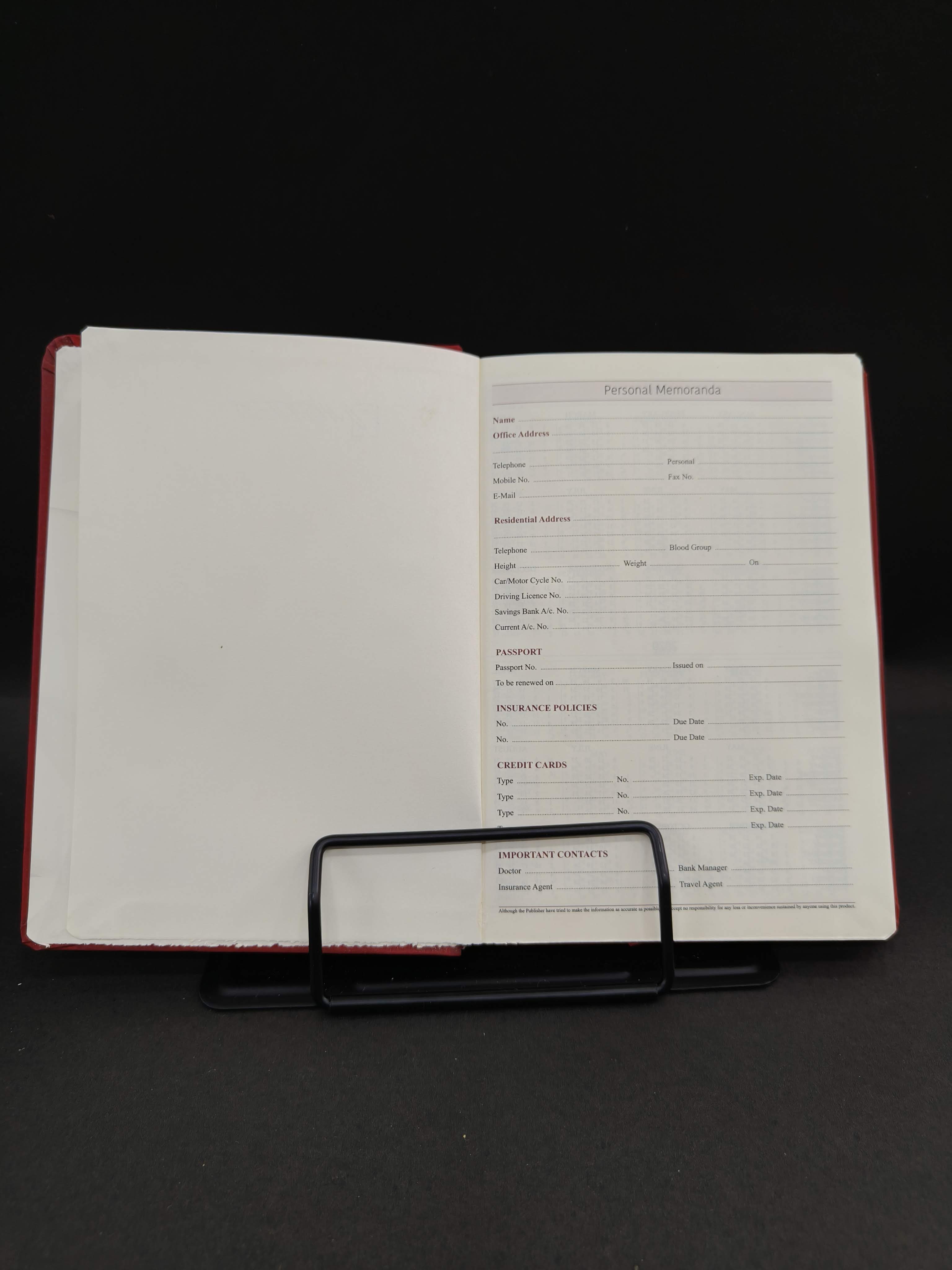 A5 Fabric Cover Diary with Elastic Band and Ribbon Book Mark | 21.5 x 14.8cm | Assorted Colours - KtoY