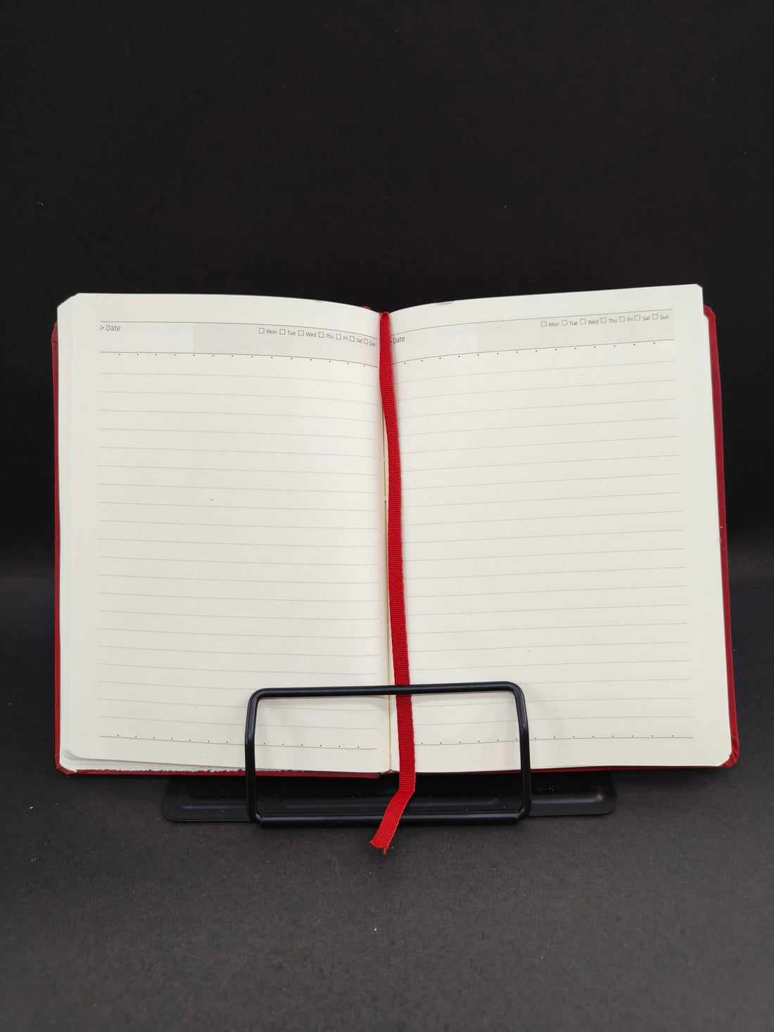 A5 Fabric Cover Diary with Elastic Band and Ribbon Book Mark | 21.5 x 14.8cm | Assorted Colours - KtoY