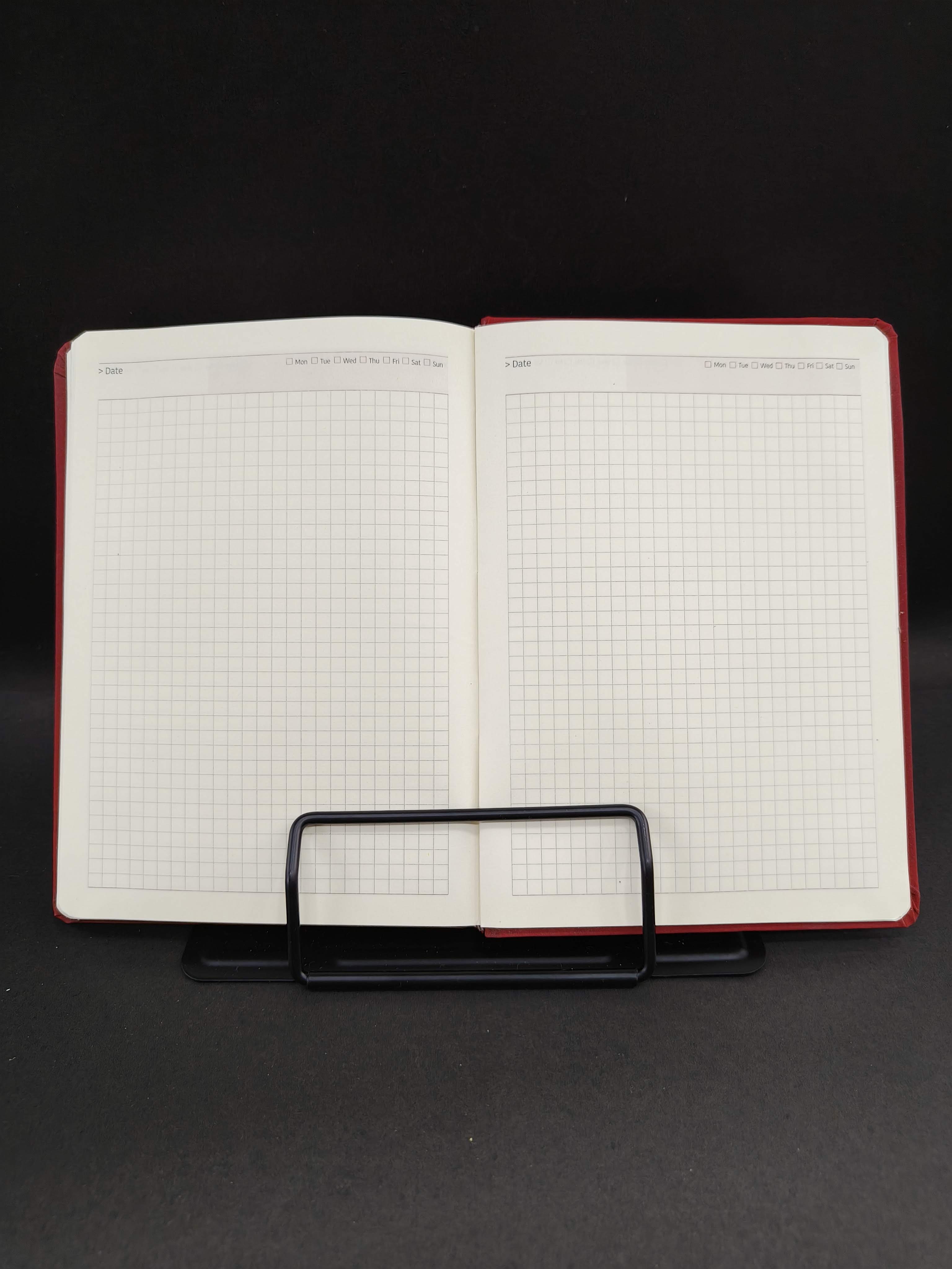 A5 Fabric Cover Diary with Elastic Band and Ribbon Book Mark | 21.5 x 14.8cm | Assorted Colours - KtoY