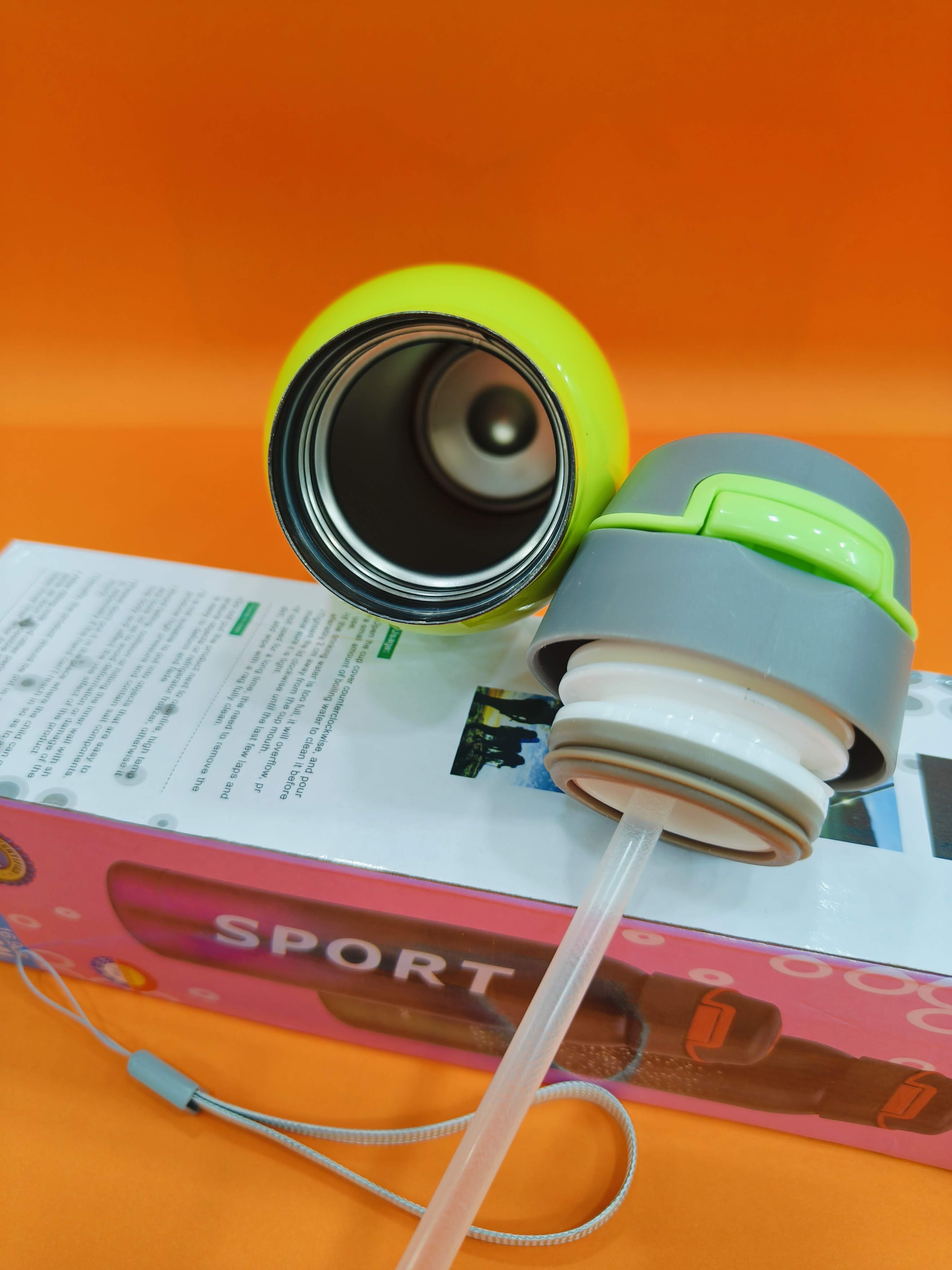 Stainless Steel Water Bottle with Sipper Cap | Stainless Steel Bottle 500 ml | Assorted Designs - KtoY