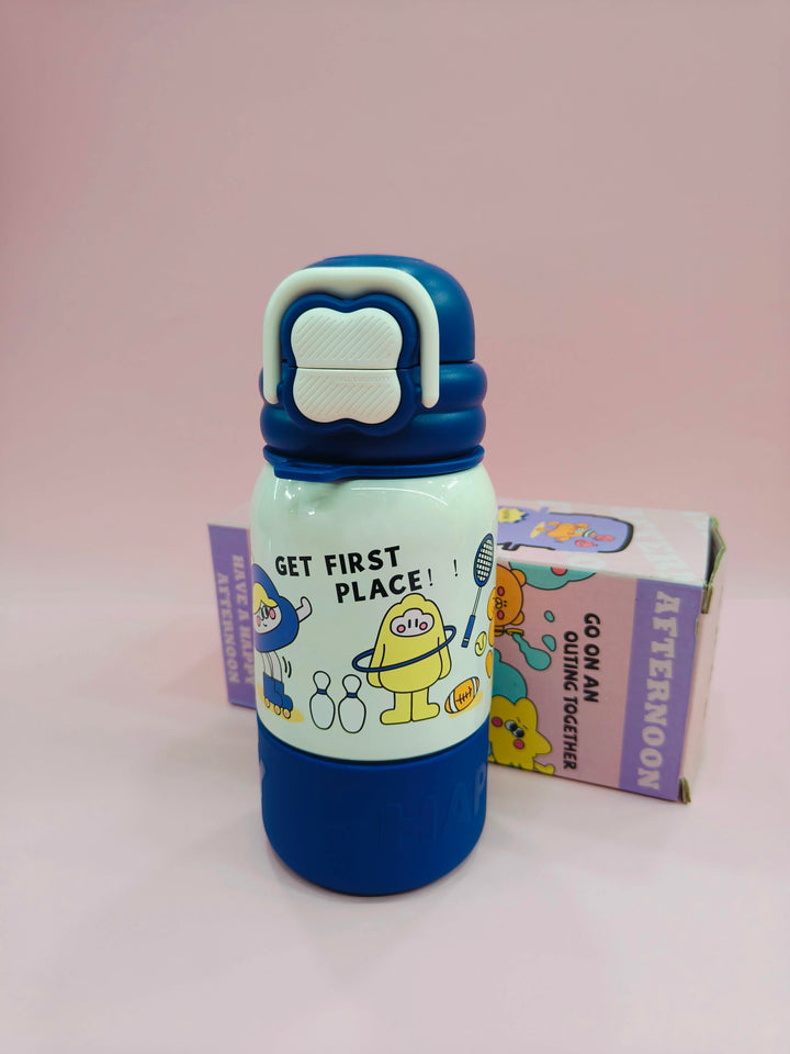Happy Cartoon Stainless Steel kids Water Bottle | 500ml | Assorted Design