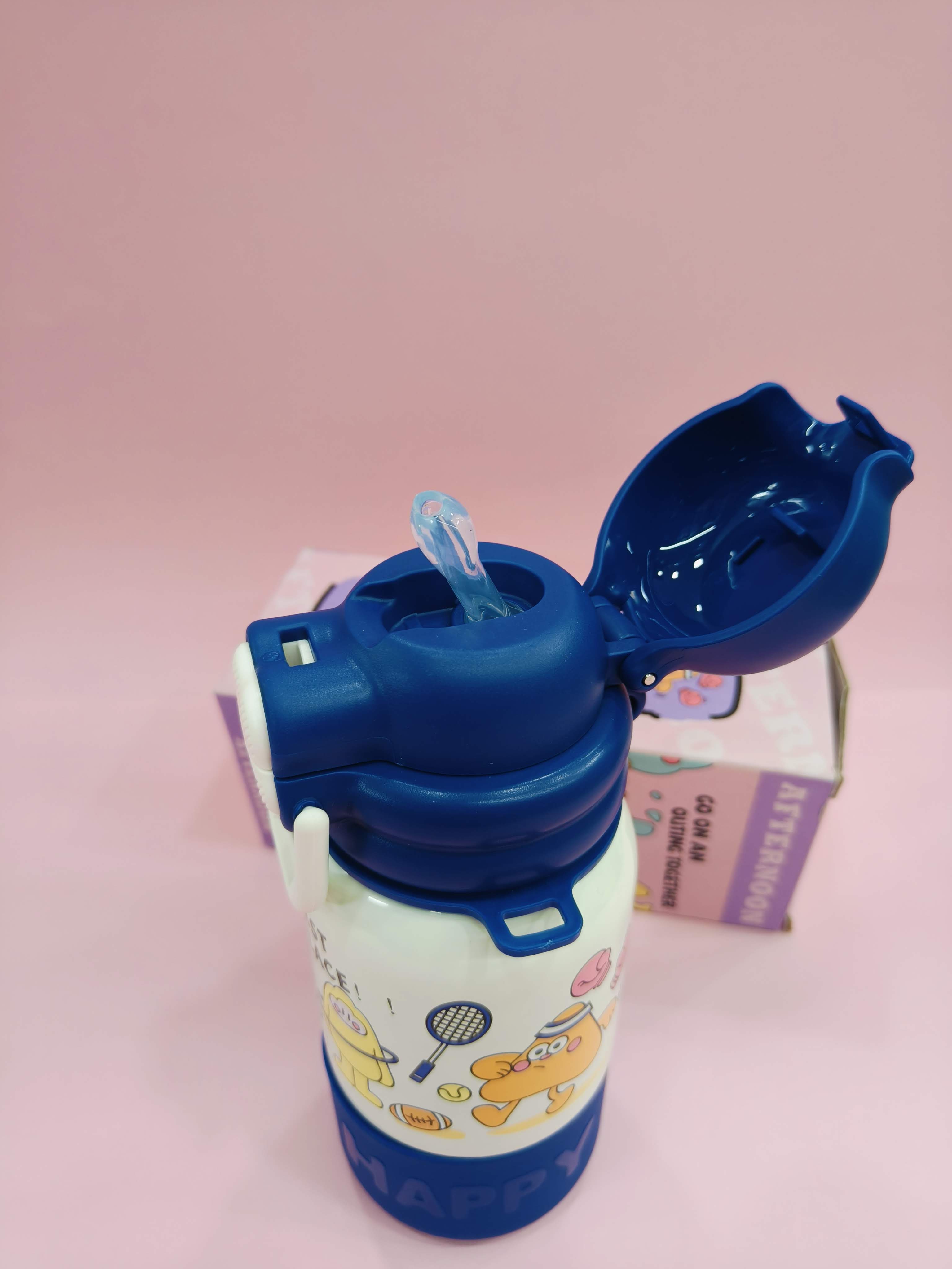 Happy Cartoon Stainless Steel kids Water Bottle | 500ml | Assorted Design - KtoY