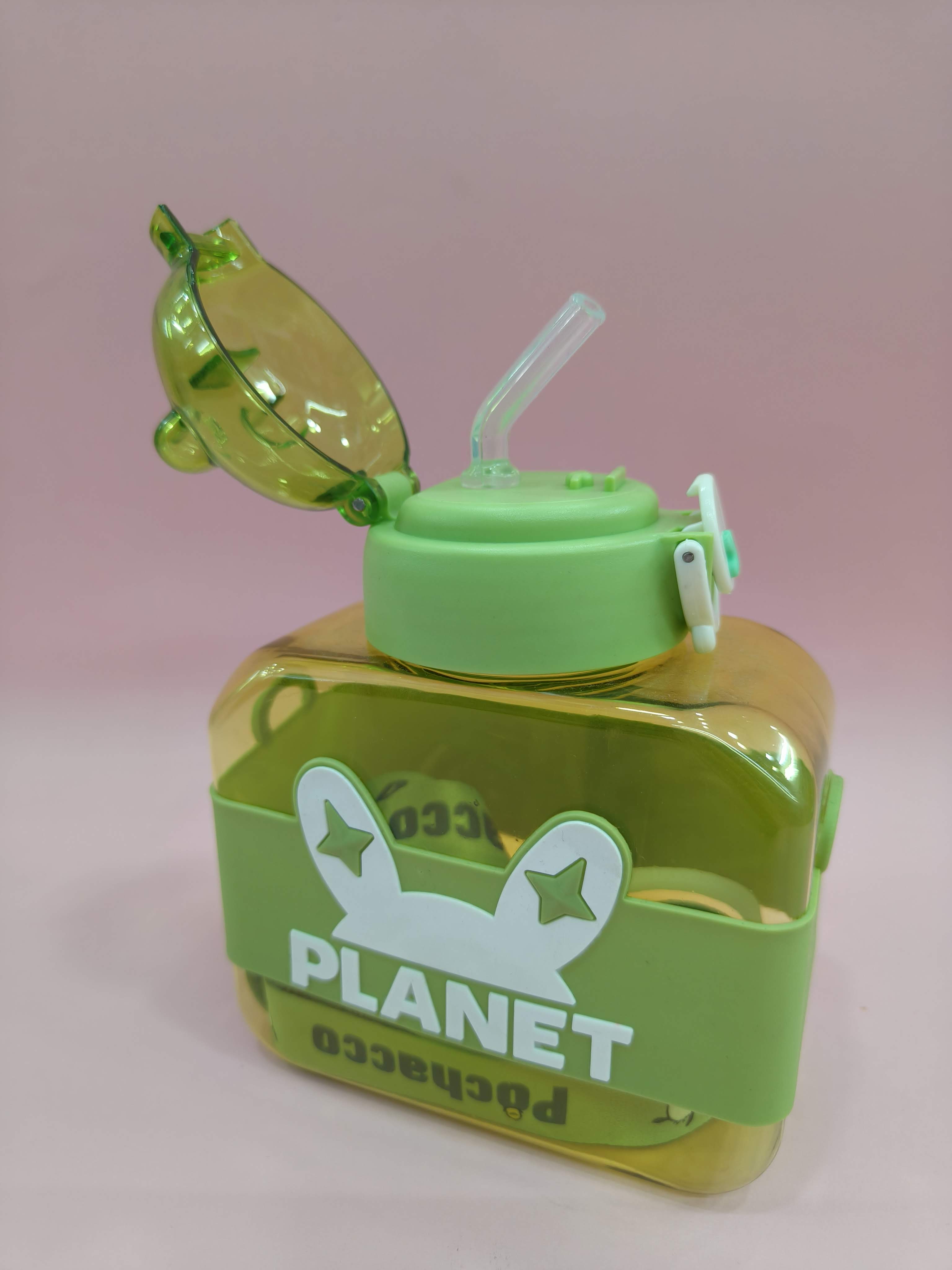 Cube Square Water Bottles With Straw | 500 ML | Leak-Proof | Sports Water Jug | Reusable | Cute For Travel School - KtoY