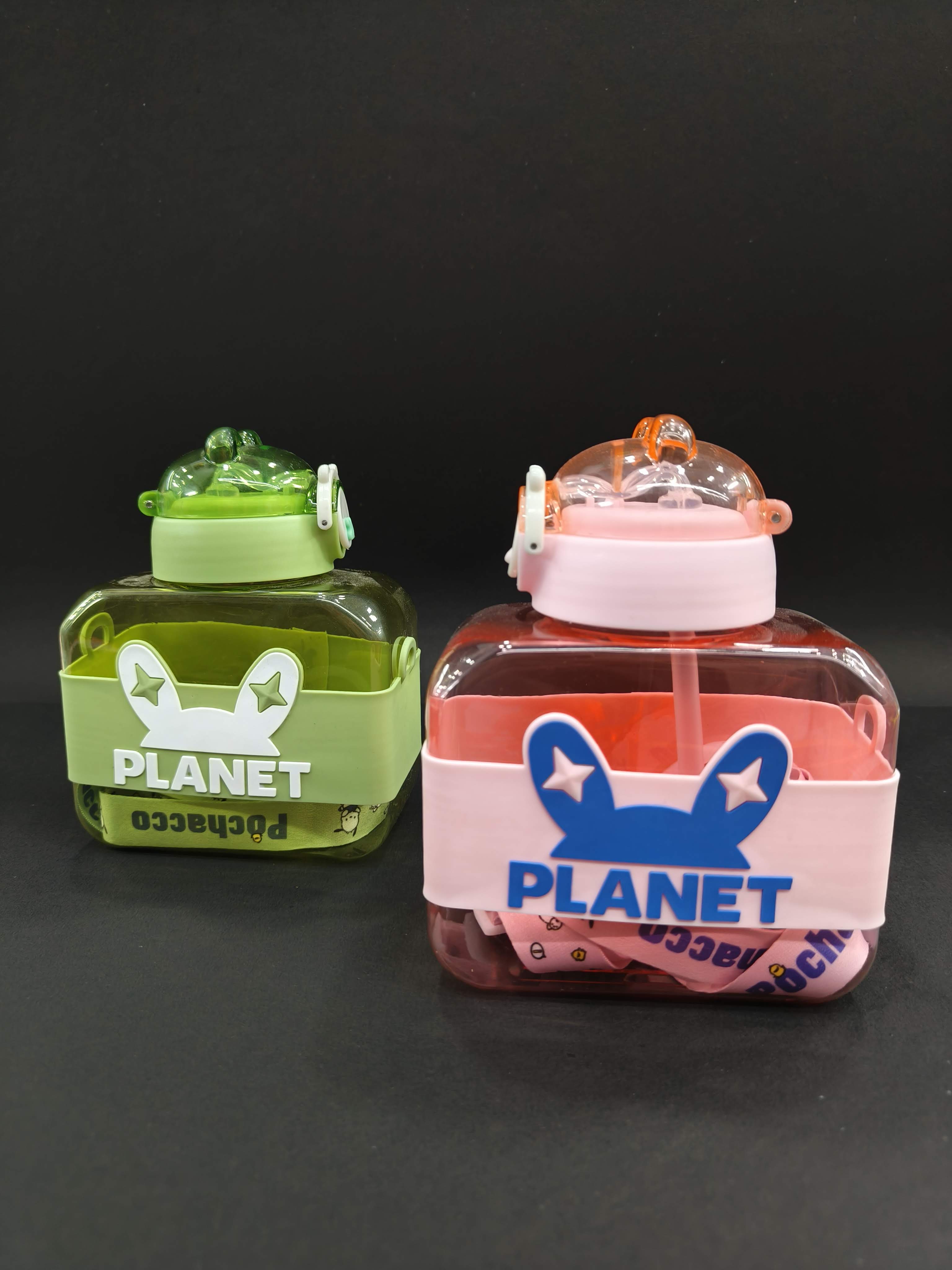 Cube Square Water Bottles With Straw | 500 ML | Leak-Proof | Sports Water Jug | Reusable | Cute For Travel School - KtoY