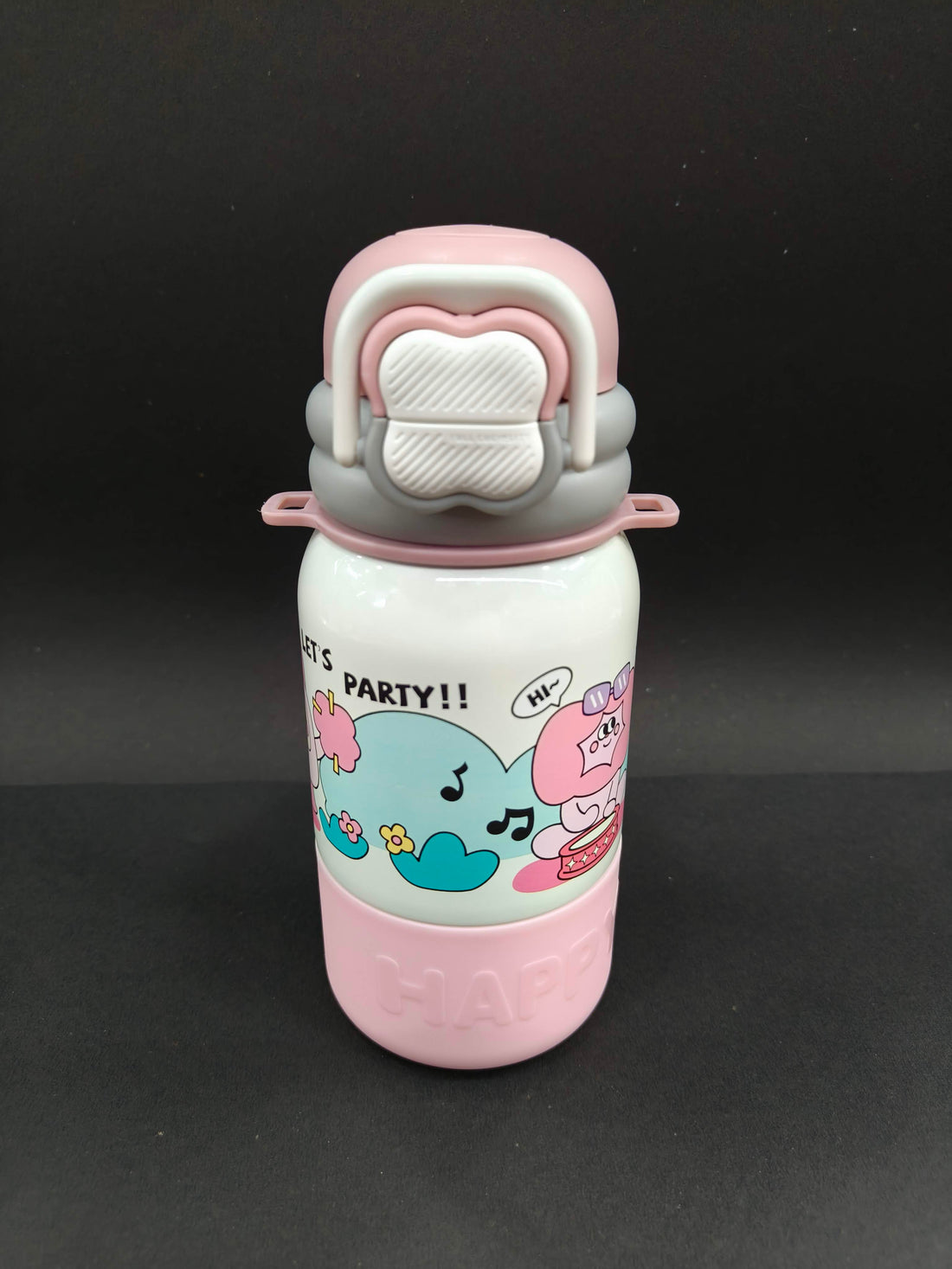 Happy Cartoon Stainless Steel kids Water Bottle | 500ml | Assorted Design - KtoY