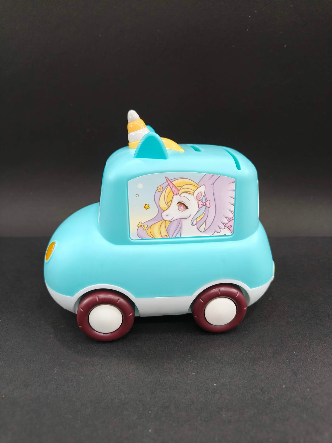 Personalised Car-Shaped Piggy Bank for Kids with Cartoon Design | Money Box | Piggy Bank | Birthday Return Gift - KtoY