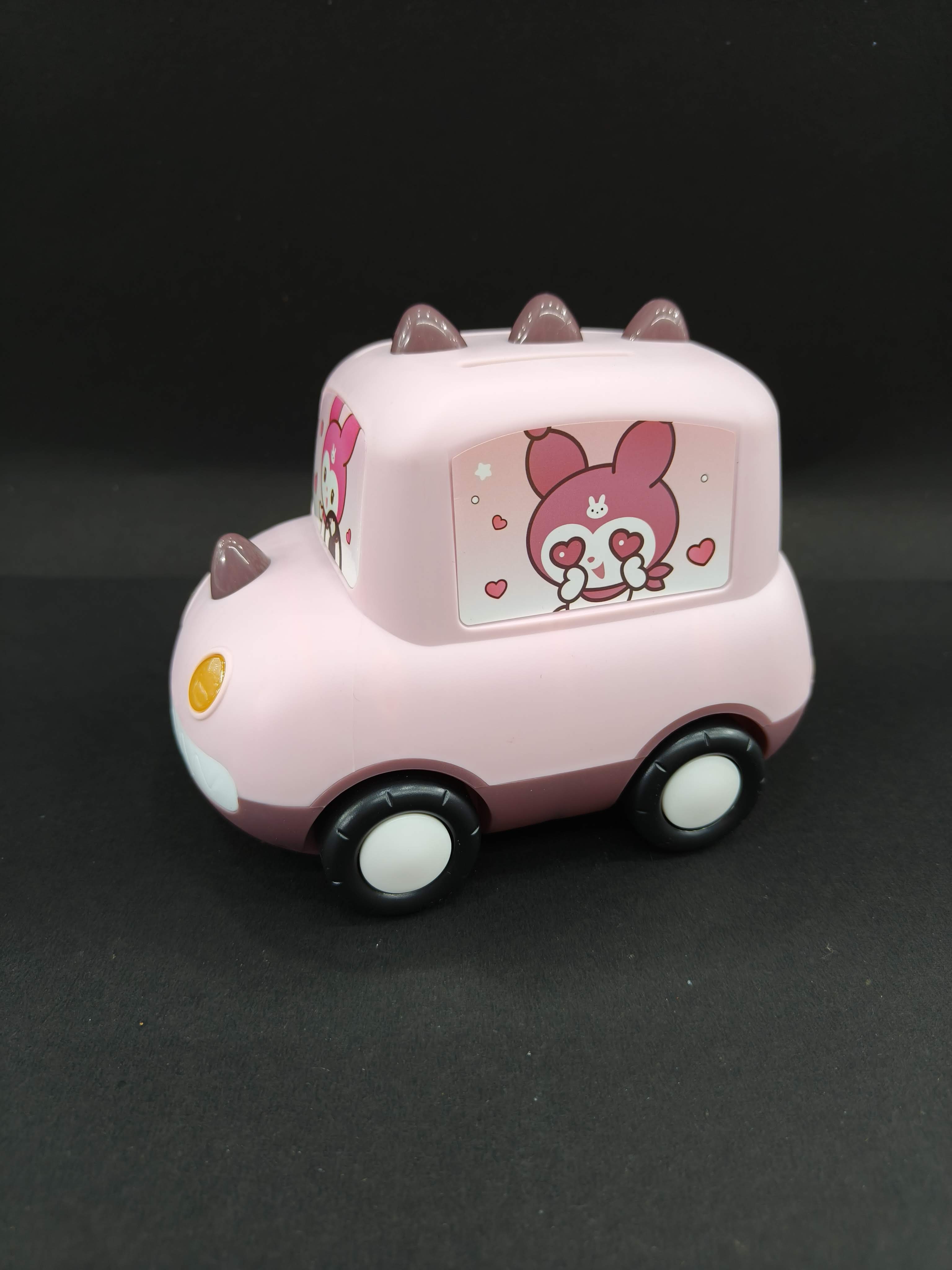 Personalised Car-Shaped Piggy Bank for Kids with Cartoon Design | Money Box | Piggy Bank | Birthday Return Gift - KtoY