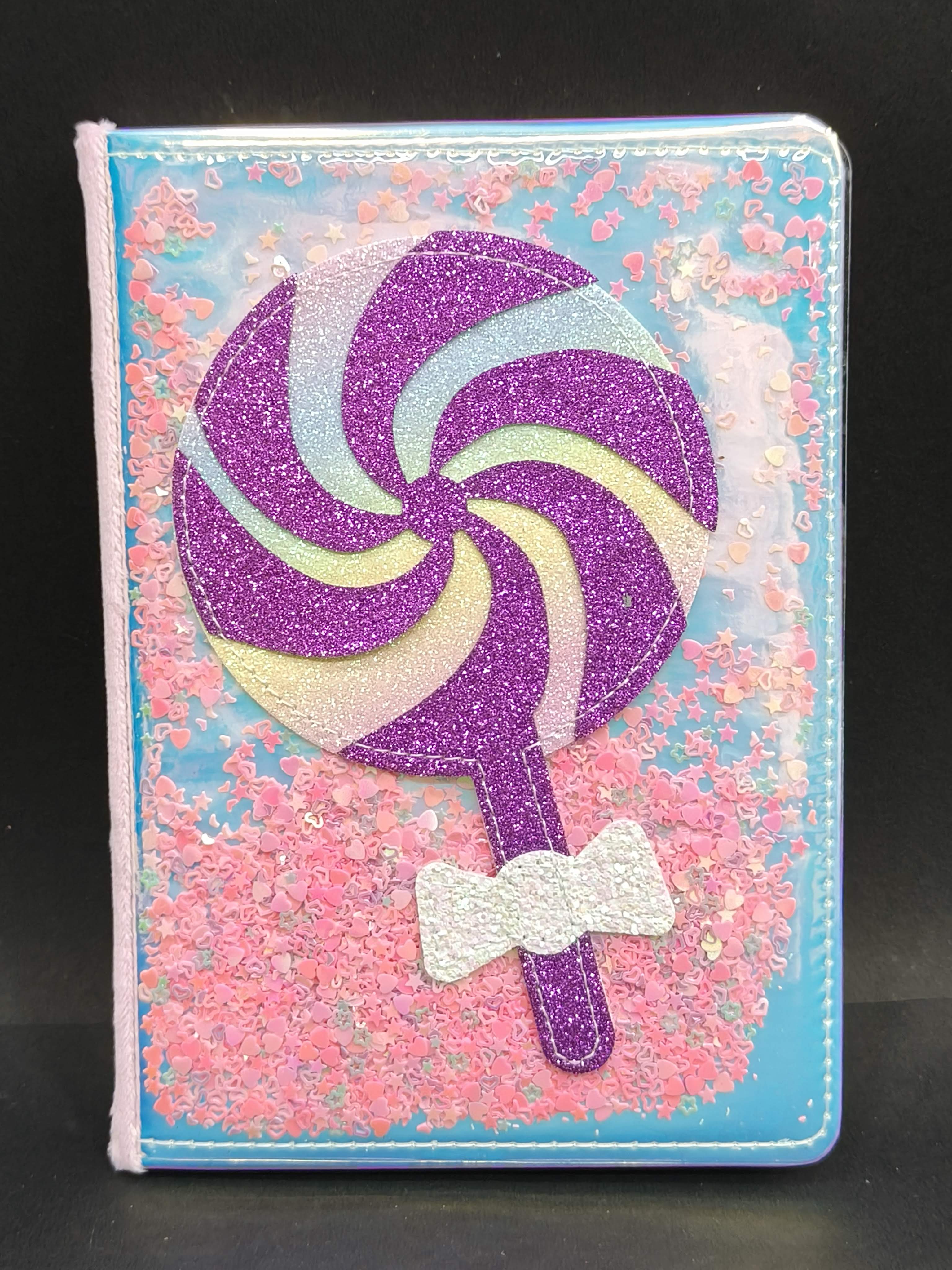 Cute Pink Glitter Lollipop Diary for Girls - Cool Composition Diary Notebook | Fun Teen Journal for Girls - KtoY