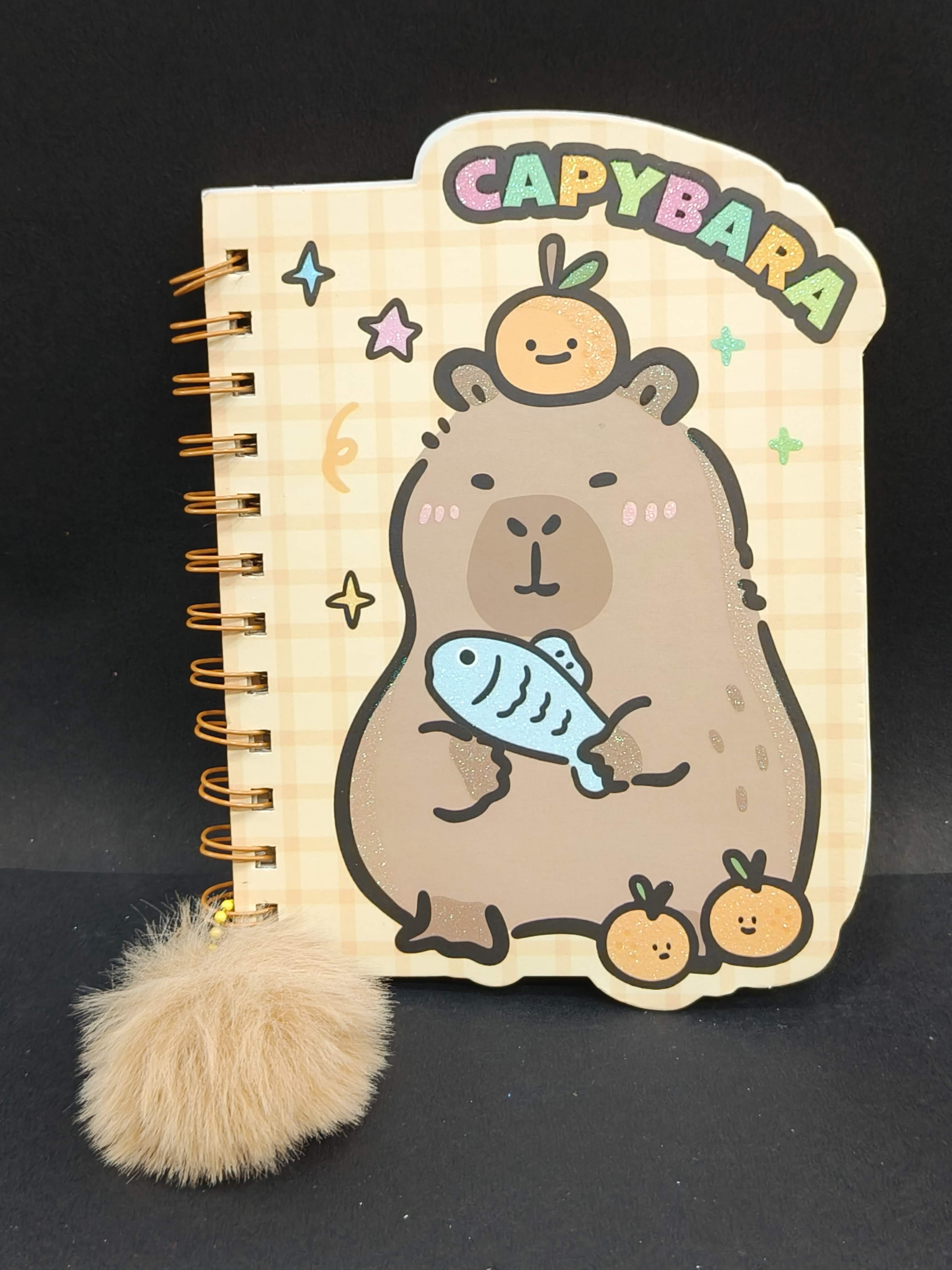 Small A6 Stylish Capybara Theme Spiral Notebook Diary for Kids | Journal Planner for Birthday Gift | Cute Capybara Design | Portable Gifting Option - KtoY