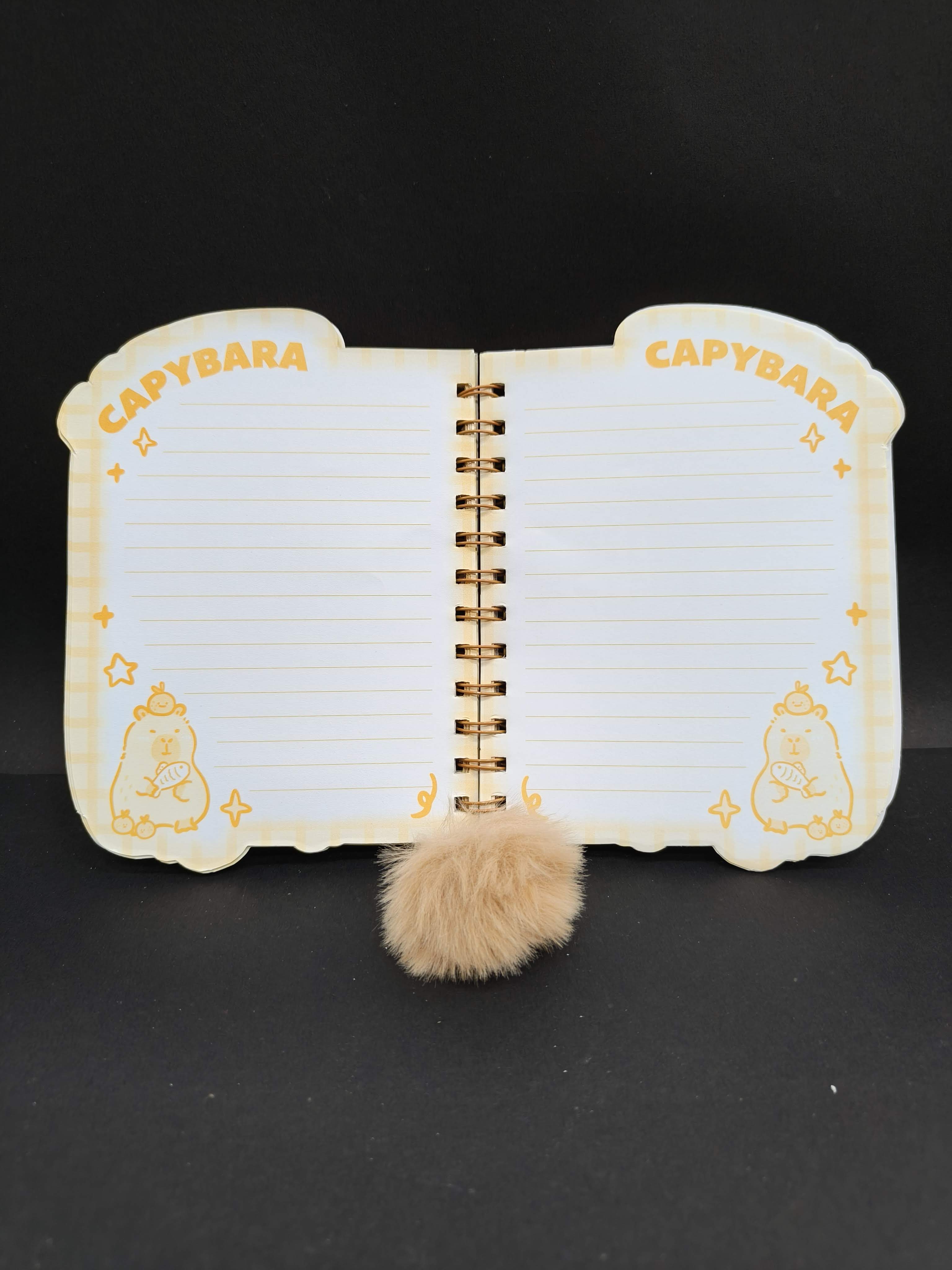 Small A6 Stylish Capybara Theme Spiral Notebook Diary for Kids | Journal Planner for Birthday Gift | Cute Capybara Design | Portable Gifting Option - KtoY