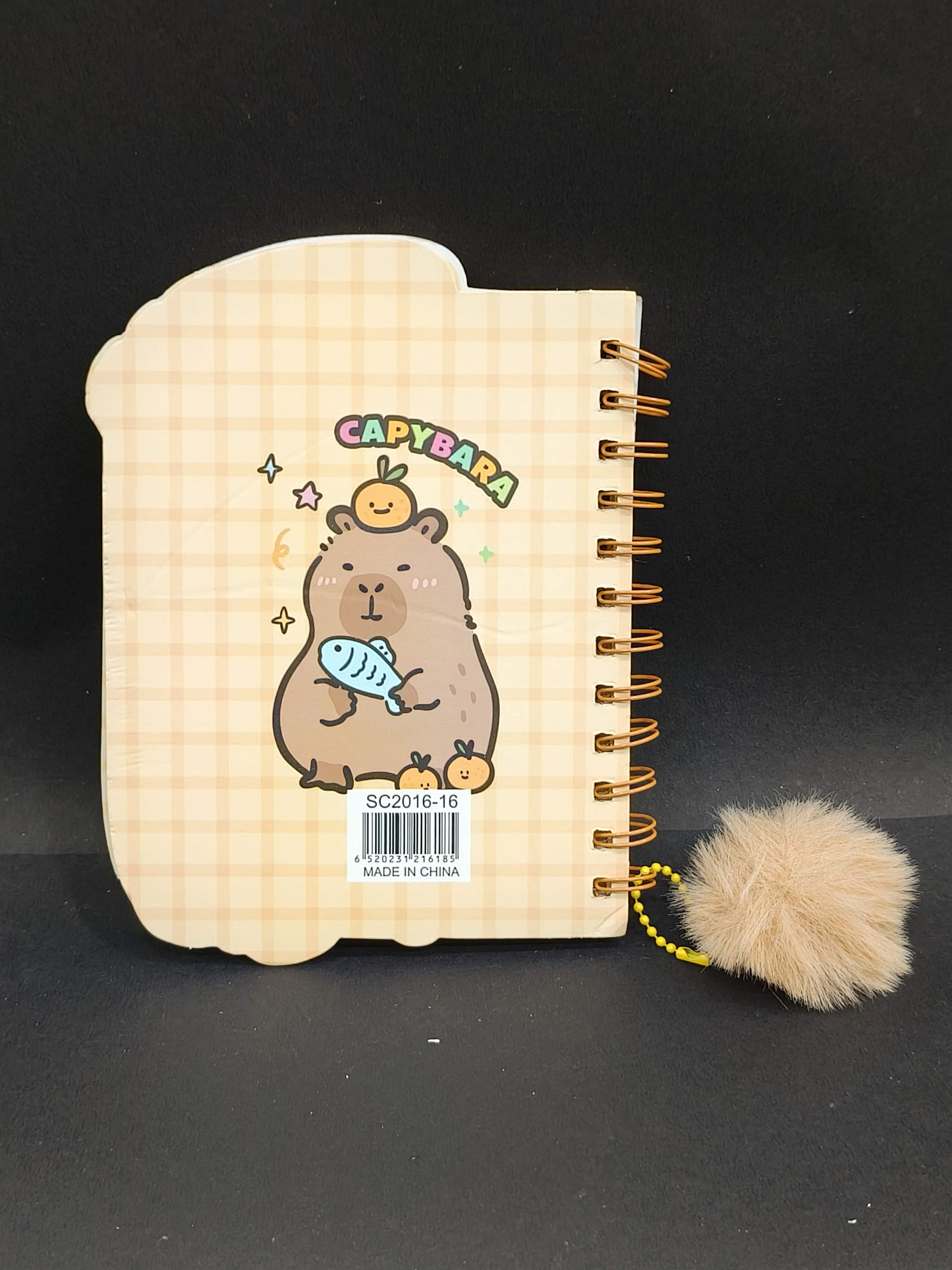 Small A6 Stylish Capybara Theme Spiral Notebook Diary for Kids | Journal Planner for Birthday Gift | Cute Capybara Design | Portable Gifting Option - KtoY