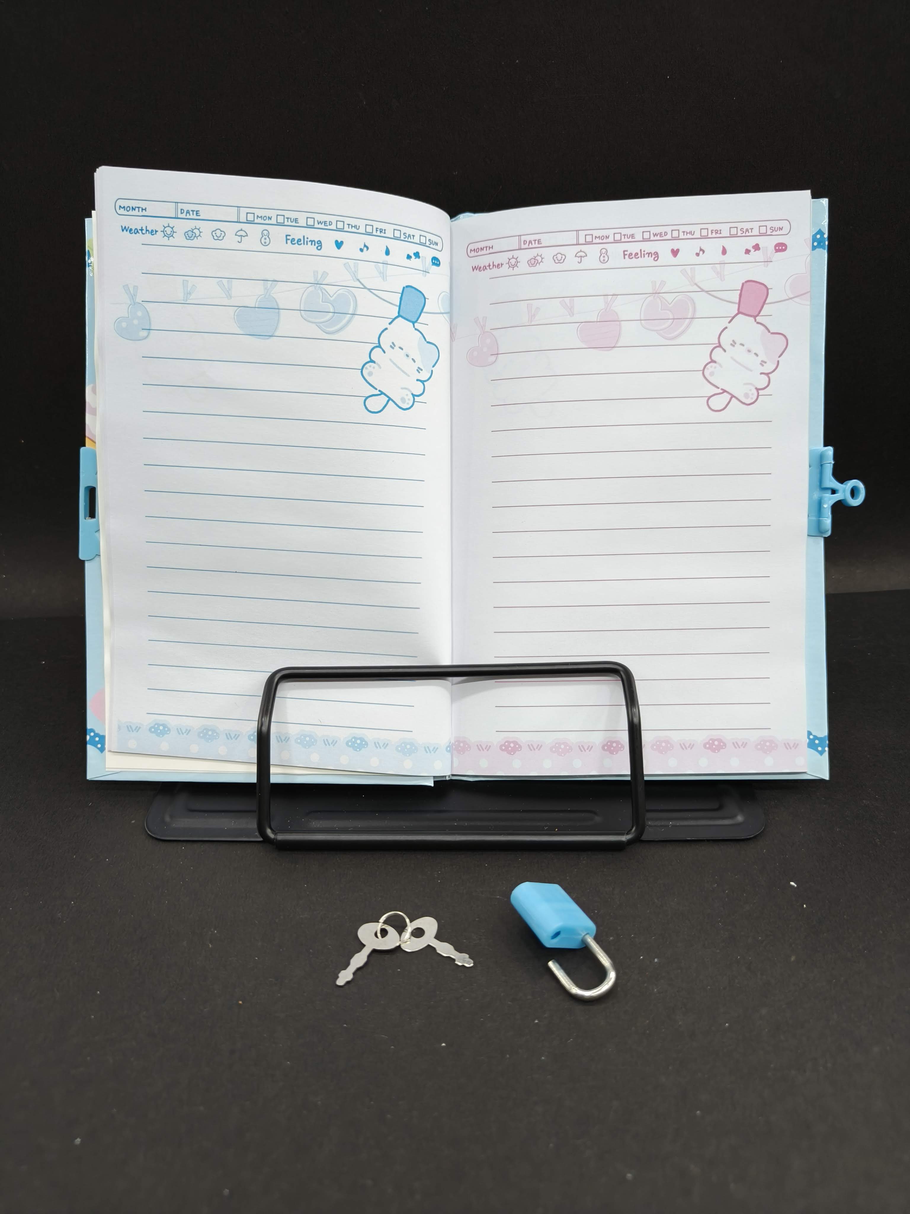 My Family Printed Secret Lock Diary for Kids | Lockable Journal with Key | Cute Notebook for Girls & Boys | Writing Journal | Personal Diary | Gift for Kids - KtoY