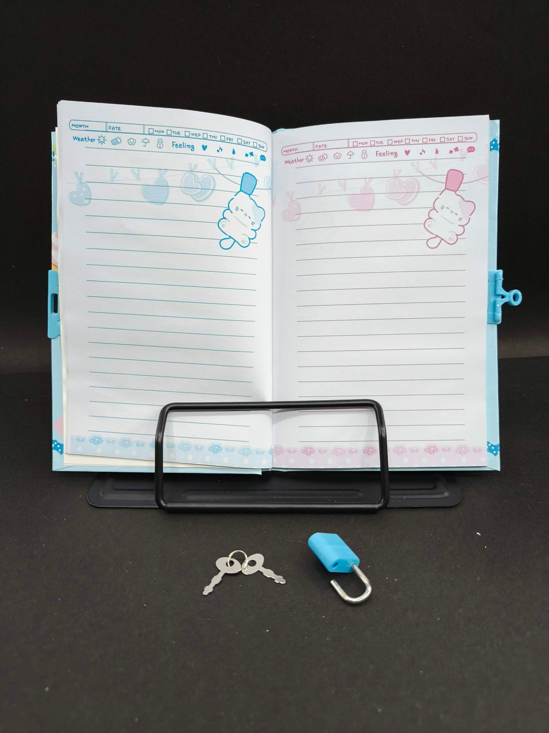 My Family Printed Secret Lock Diary for Kids | Lockable Journal with Key | Cute Notebook for Girls & Boys | Writing Journal | Personal Diary | Gift for Kids - KtoY